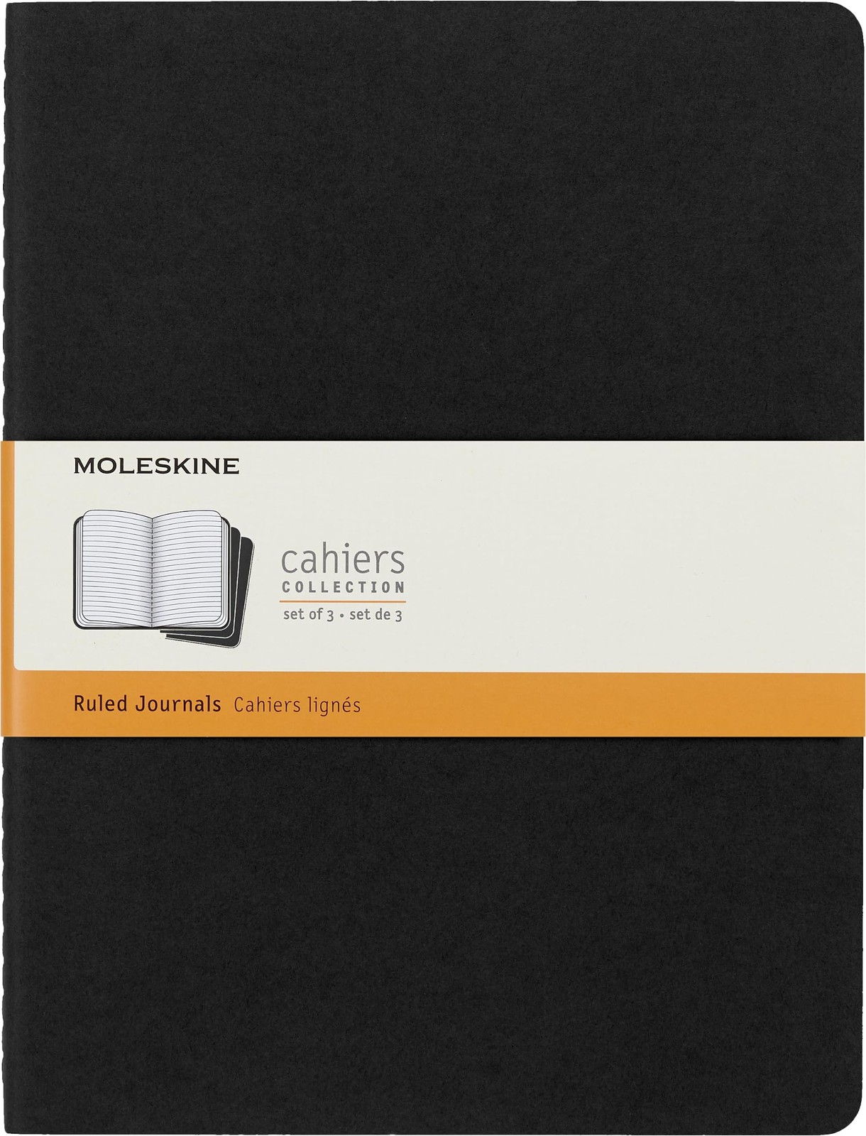 Moleskine Cahier Journals, Soft Cover, XL 7.5″ x 9.5″ Ruled/Lined, Black, 120…