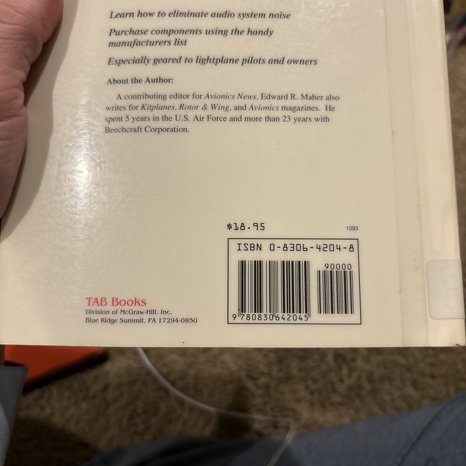 Pilot’s Avionics Survival Guide Paperback Edward R. Maher, Ex Lib Very Good Rare