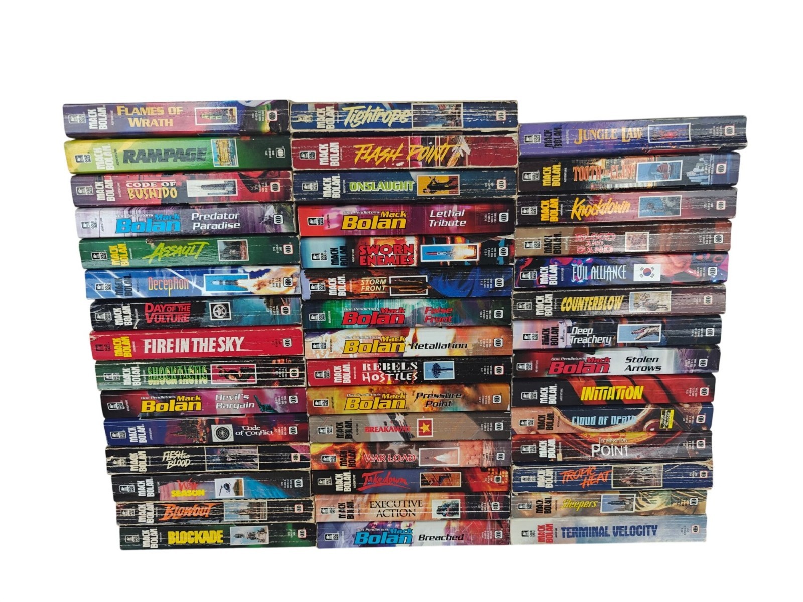 Don Pendleton’s Mack Bolan Lot Of 44 Mass Market Paperbacks Vintage Action