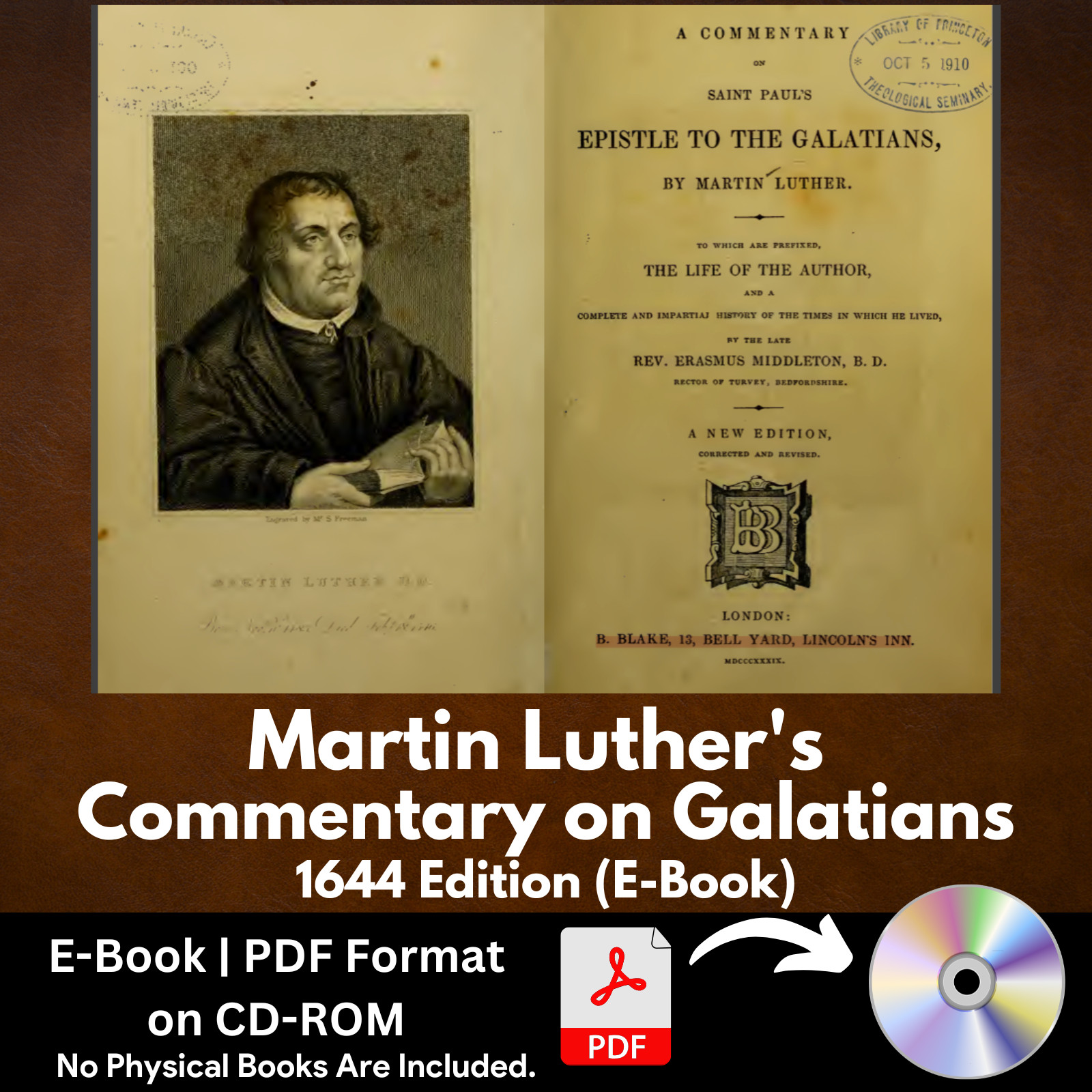 Martin Luther’s Commentary on Galatians (1644 Edition) PDF E-Book on CD-ROM