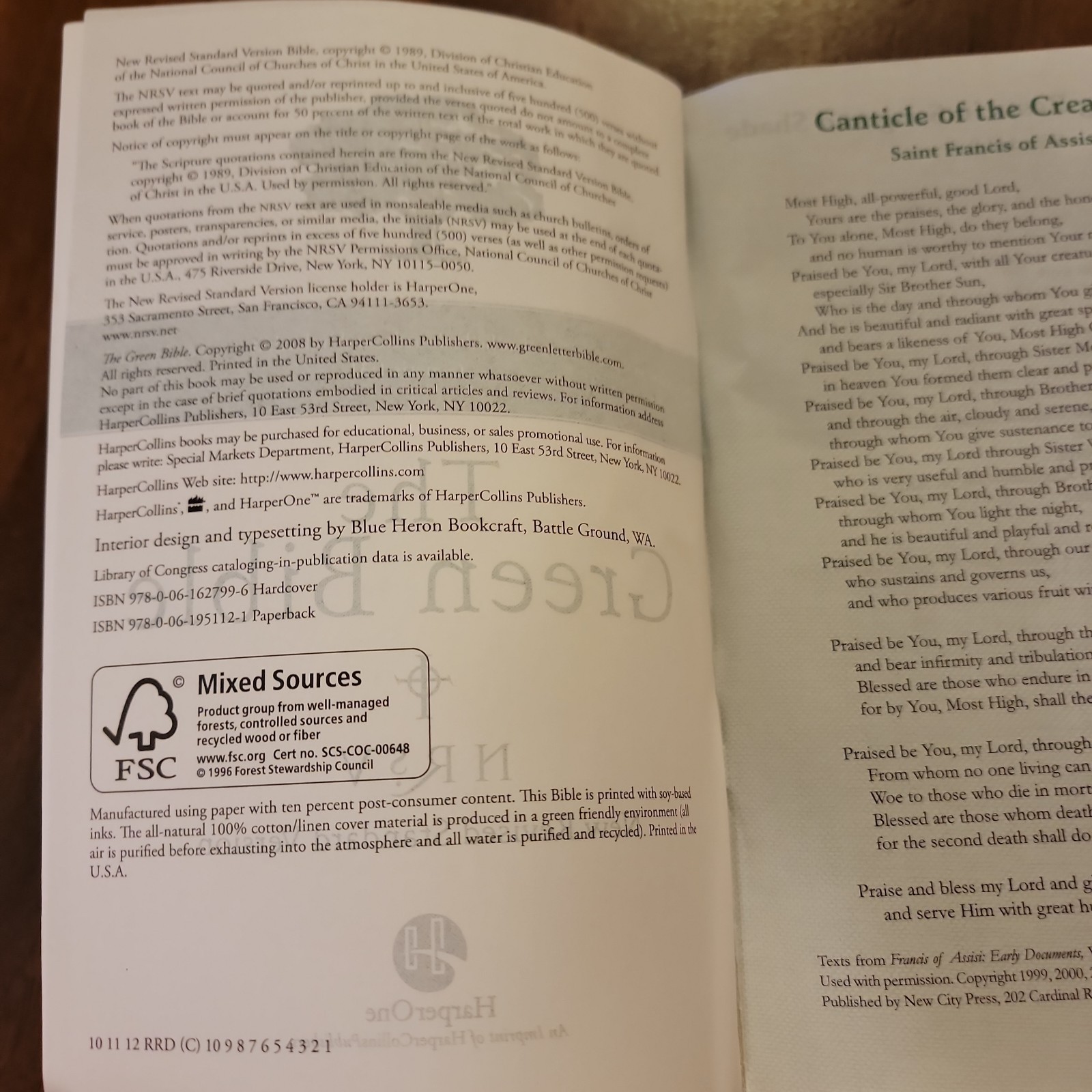 The Green Bible – Paperback NRSV Foreword By Desmond Tutu