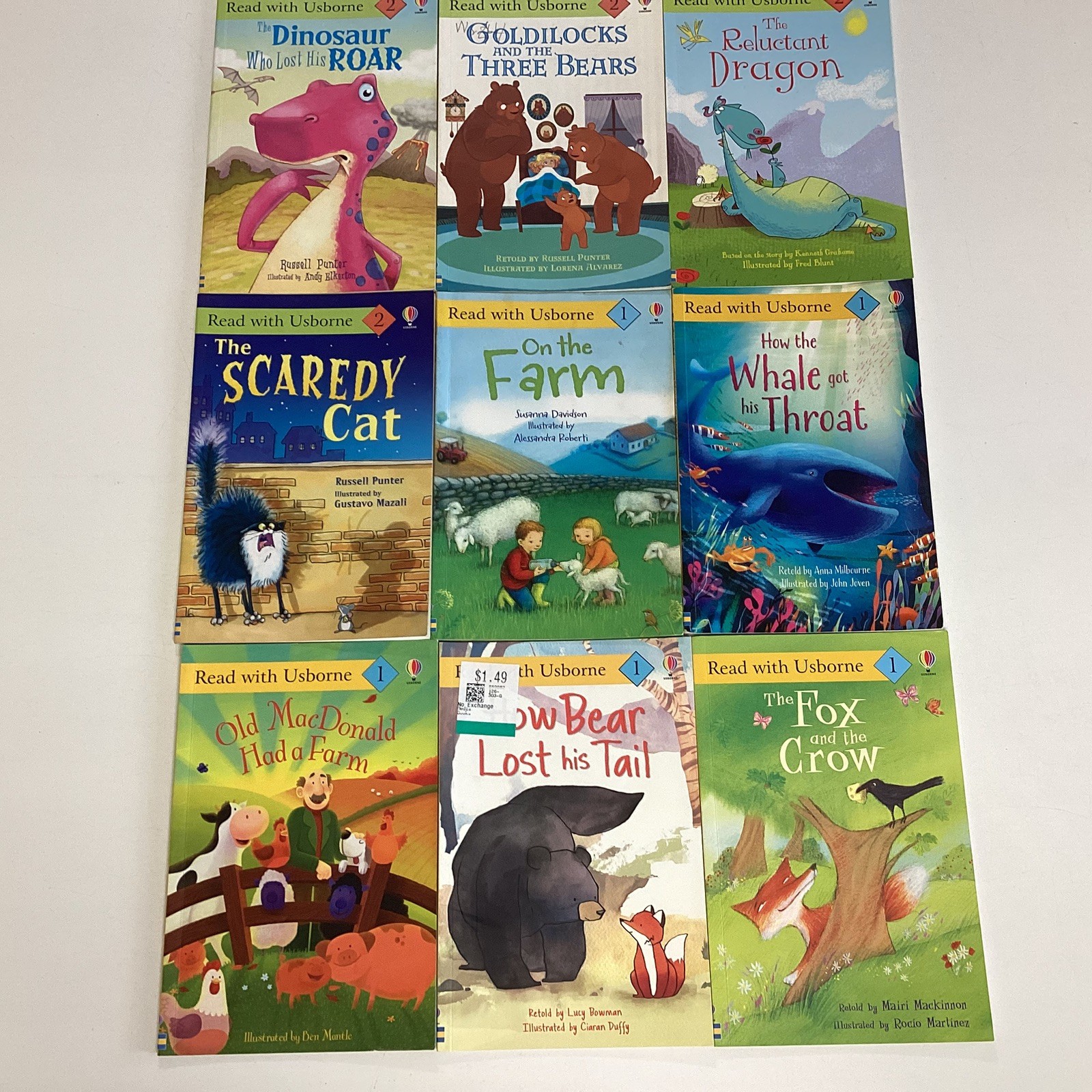 Read with Usborne Level 1 & 2 Reader Kindergarten 1st Grade Children 9 Book Lot