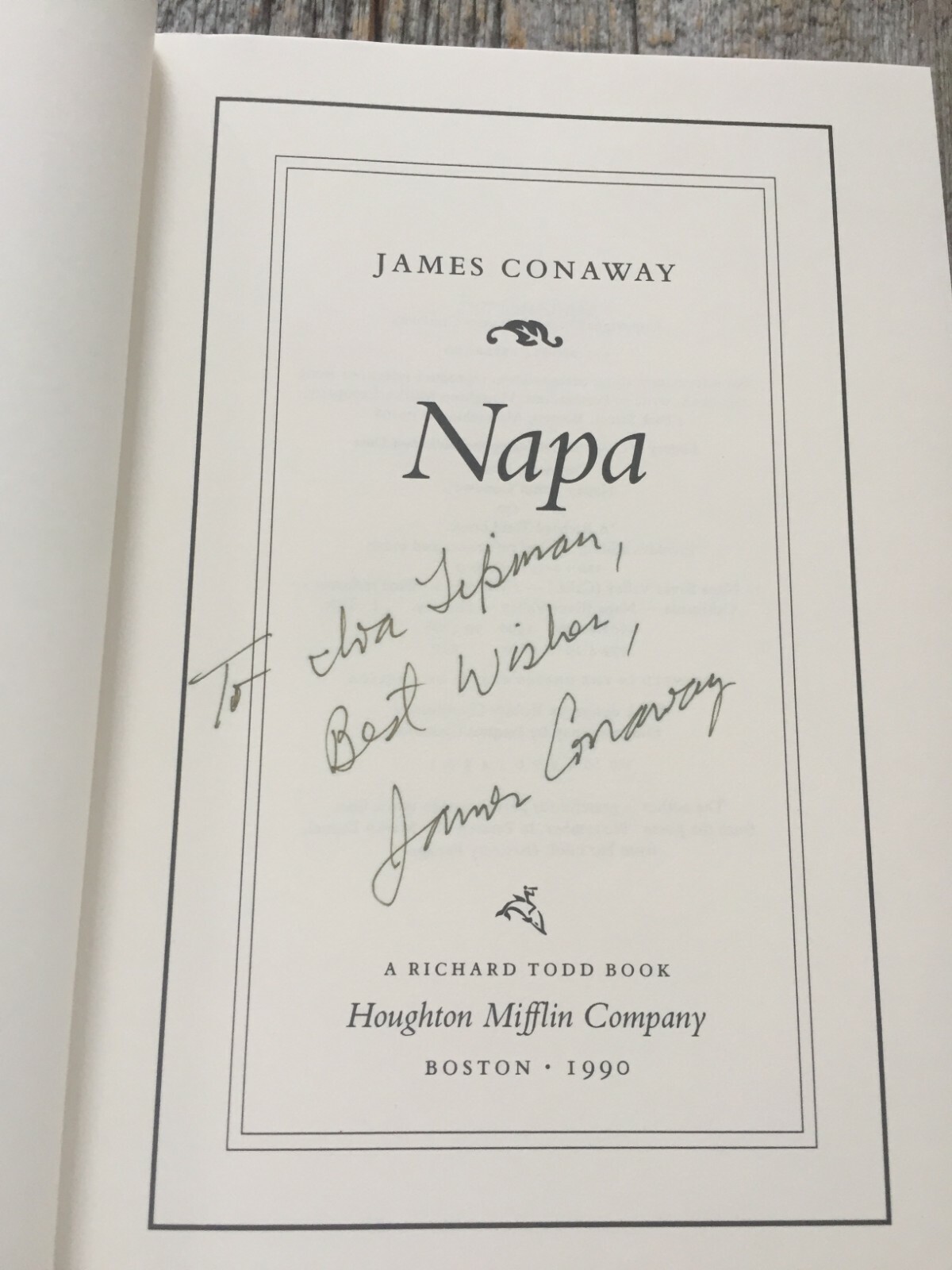 SIGNED – NAPA: The Story of an American Eden by James Conaway (1990, Hardcover)