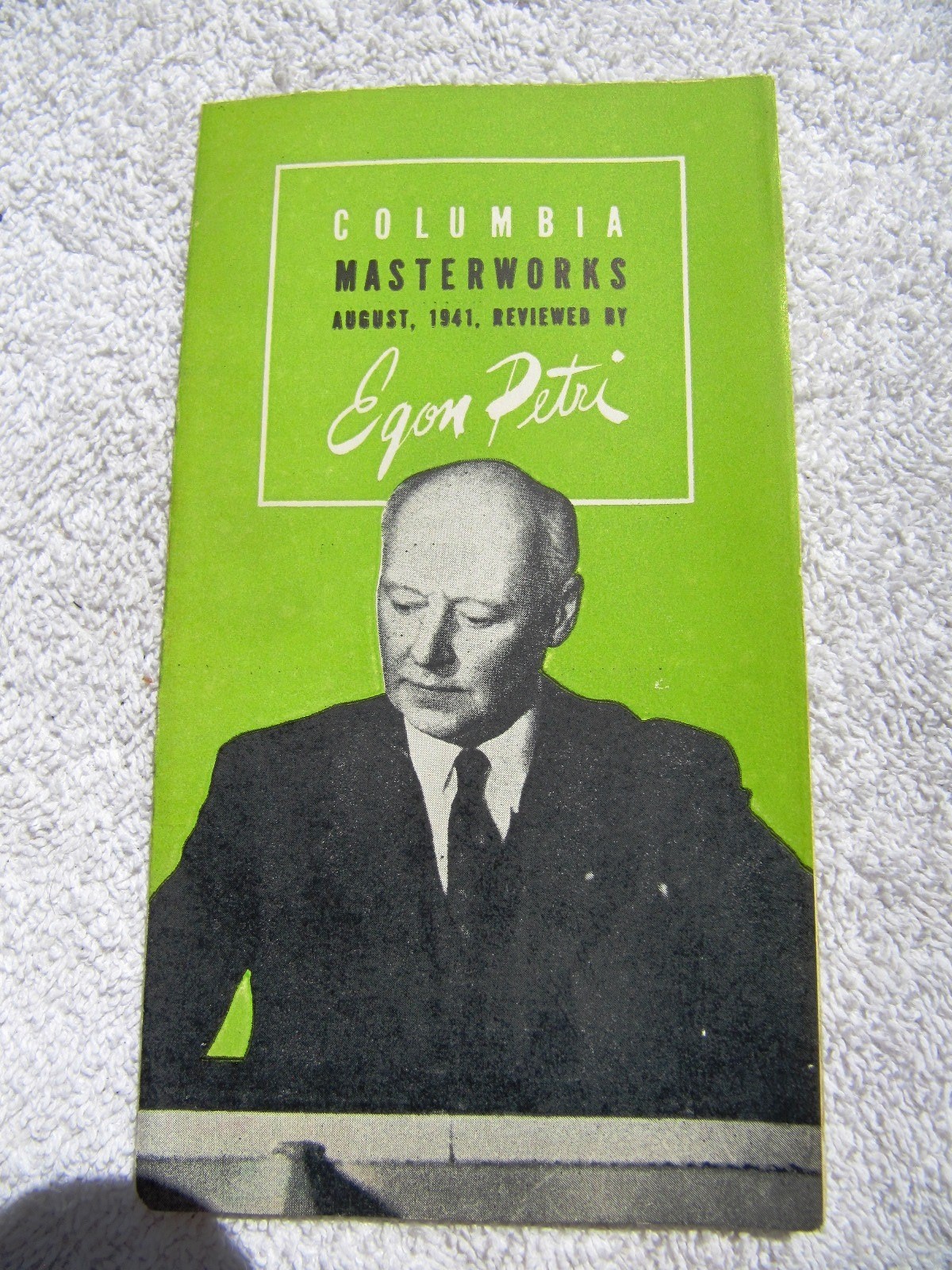 August 1941 COLUMBIA MASTERWORKS Supplement Reviews Egon Petri RECORD CATALOG