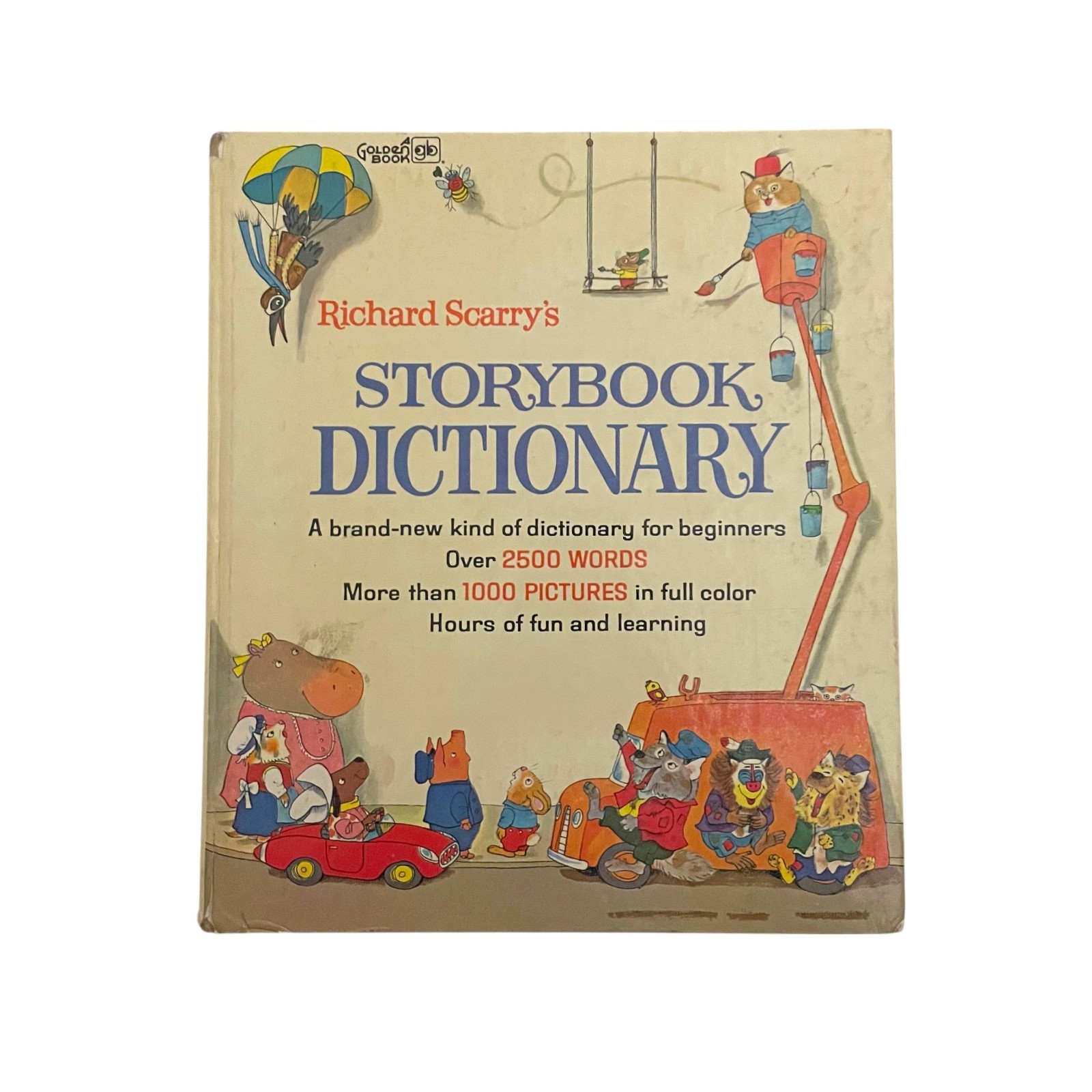 1966 Richard Scarry’s Storybook Dictionary HC Golden Book ~ Oversized 12×10.5in