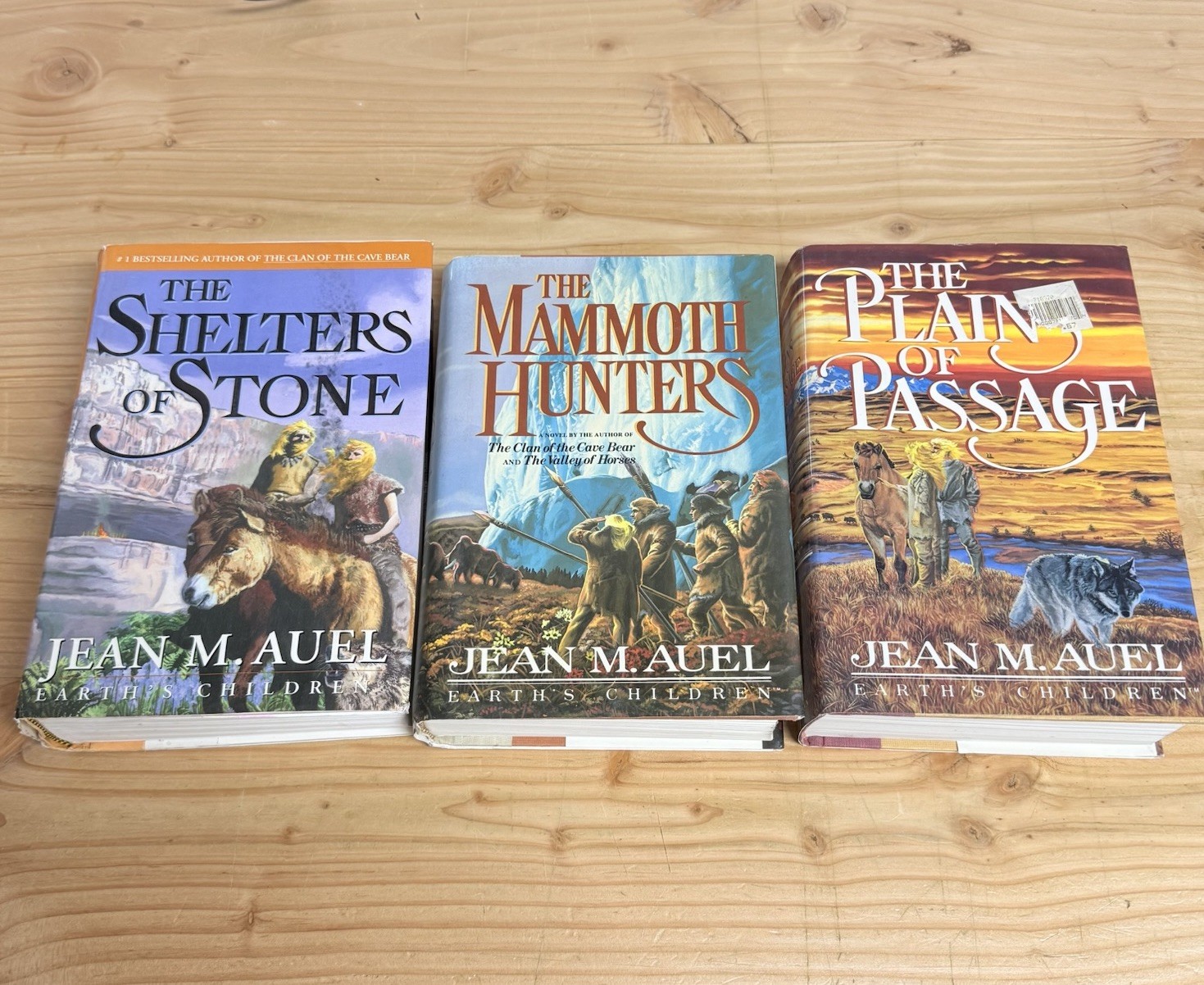 Jean M Auel Earths Children Hardcover Lot Mammoth Hunters Plains Passage READ