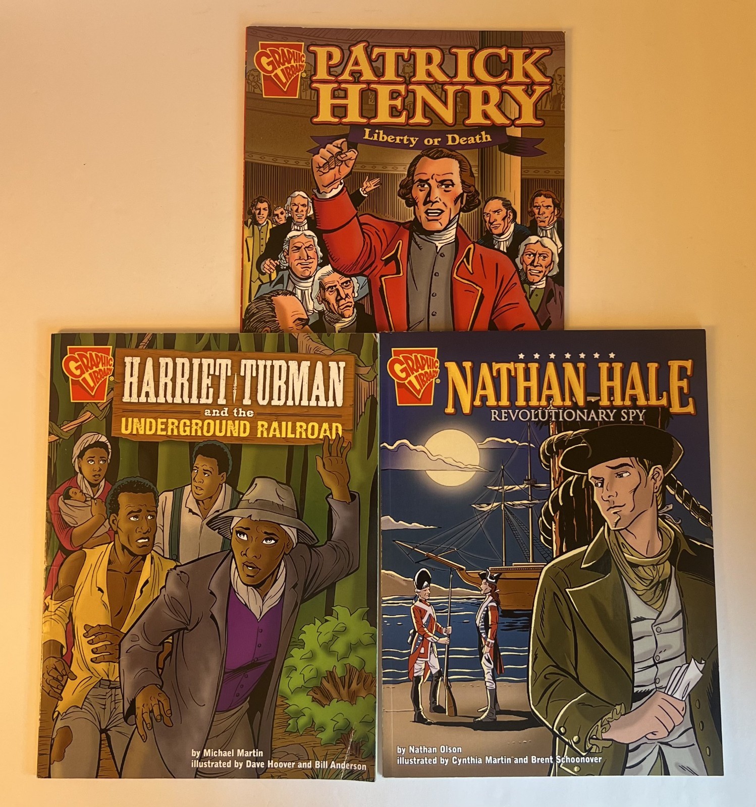 Graphic Library Lot of 3 Patrick Henry Harriet Tubman Nathan Hale