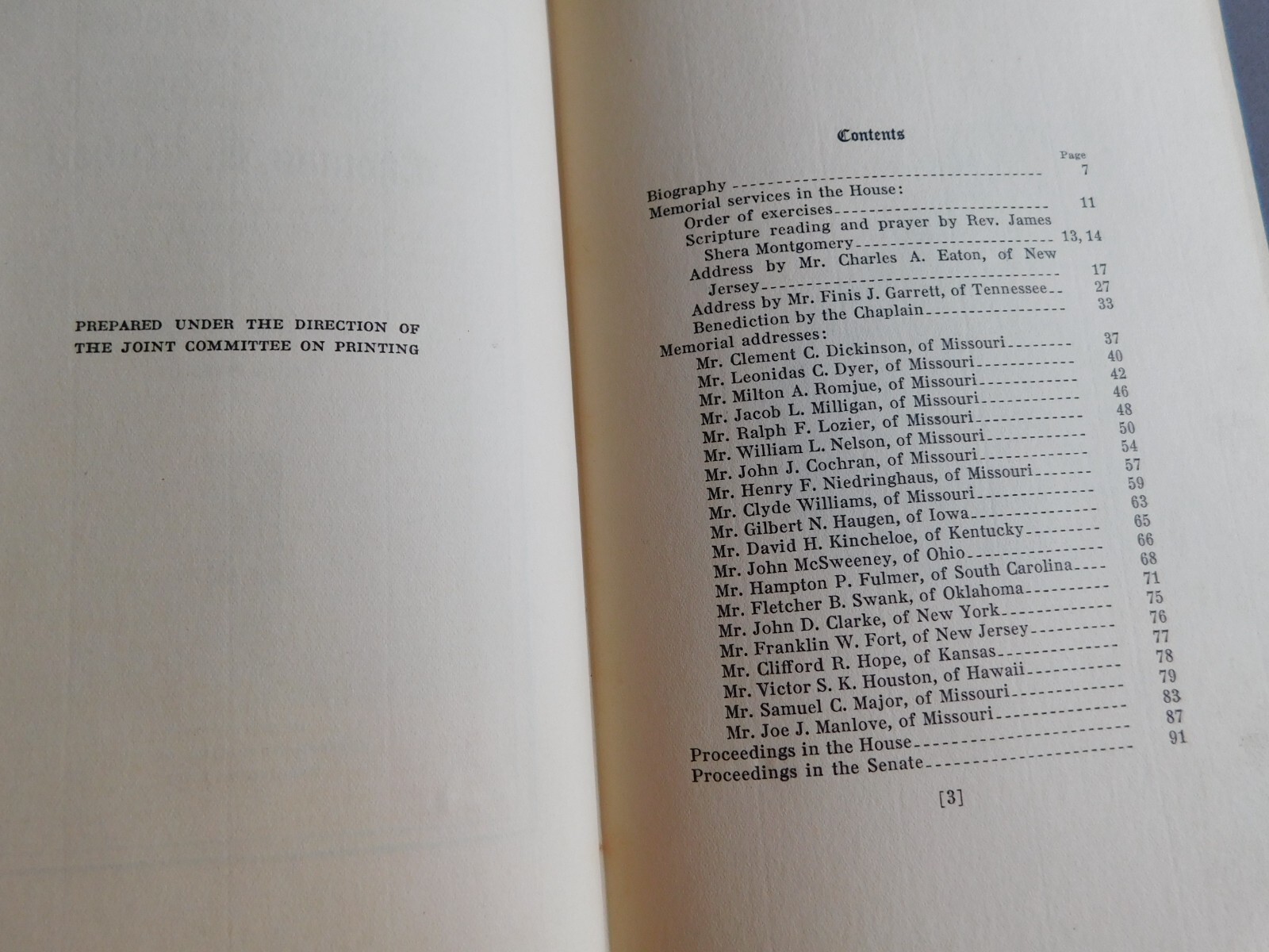 Thomas L Rubey, Late MO Representative – Memorial Serives Eulogy – 1929 Hardcove