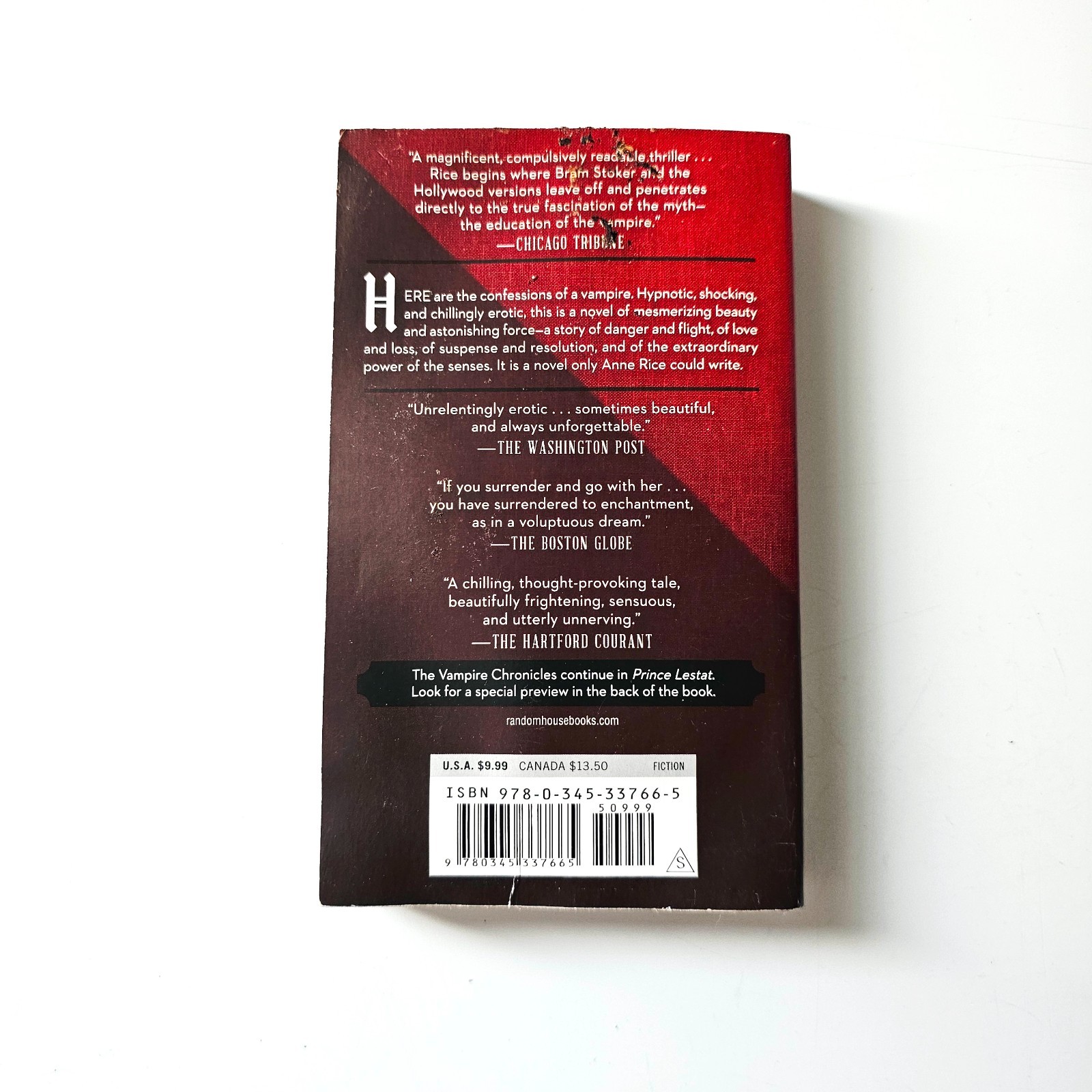 Interview with the Vampire, Anne Rice (2014 Ballantine)PB, Horror Gothic Classic