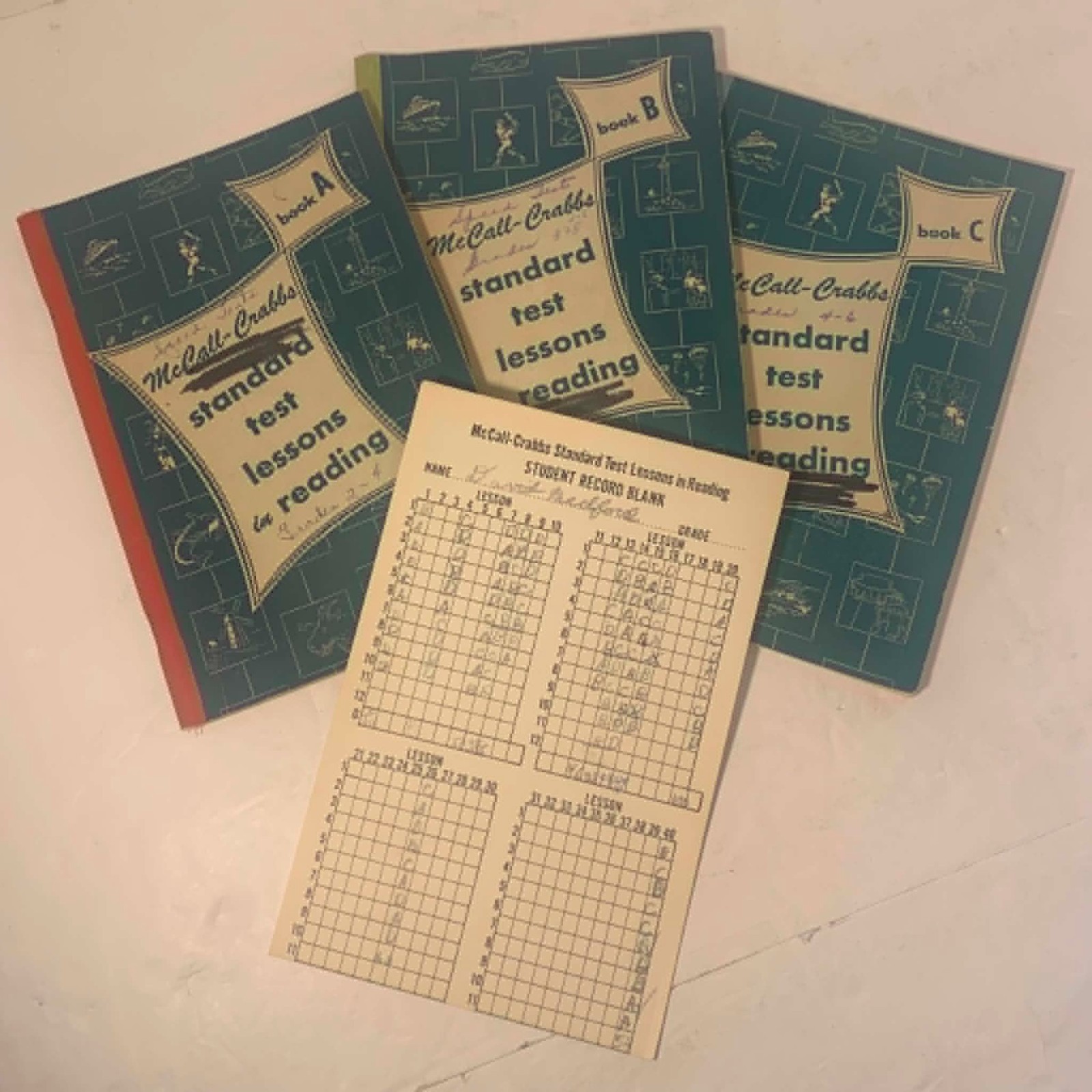 VTG McCall-Crabbs Standard Test Lessons in Reading Books A, B, C Columbia U 1950