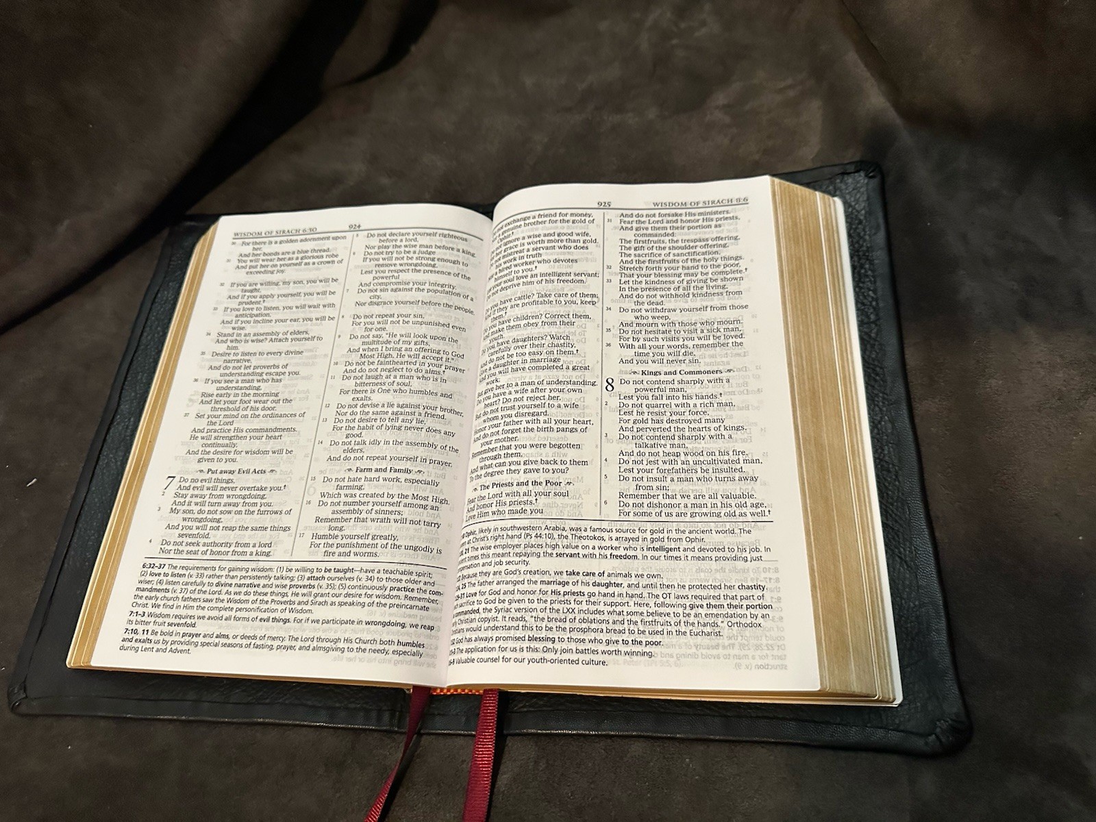 Edge Lined orthodox study bible leather With Apocrypha/ Deuterocanonical