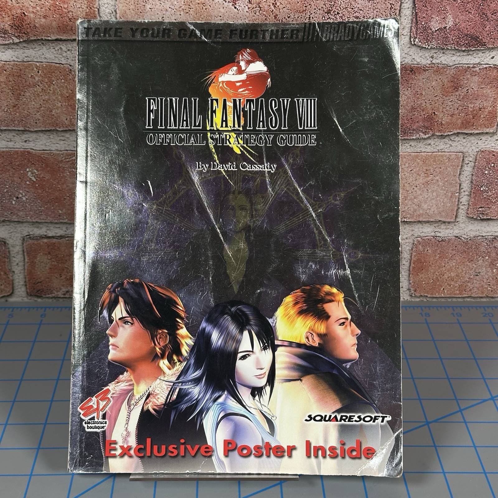 Final Fantasy VIII 8 Official Strategy Guide Book w/ Poster EB Games Foil Cover