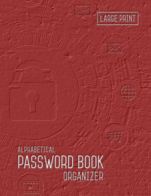 Large Print Password Notebook A to Z Sections 106 Pages for Easy Access