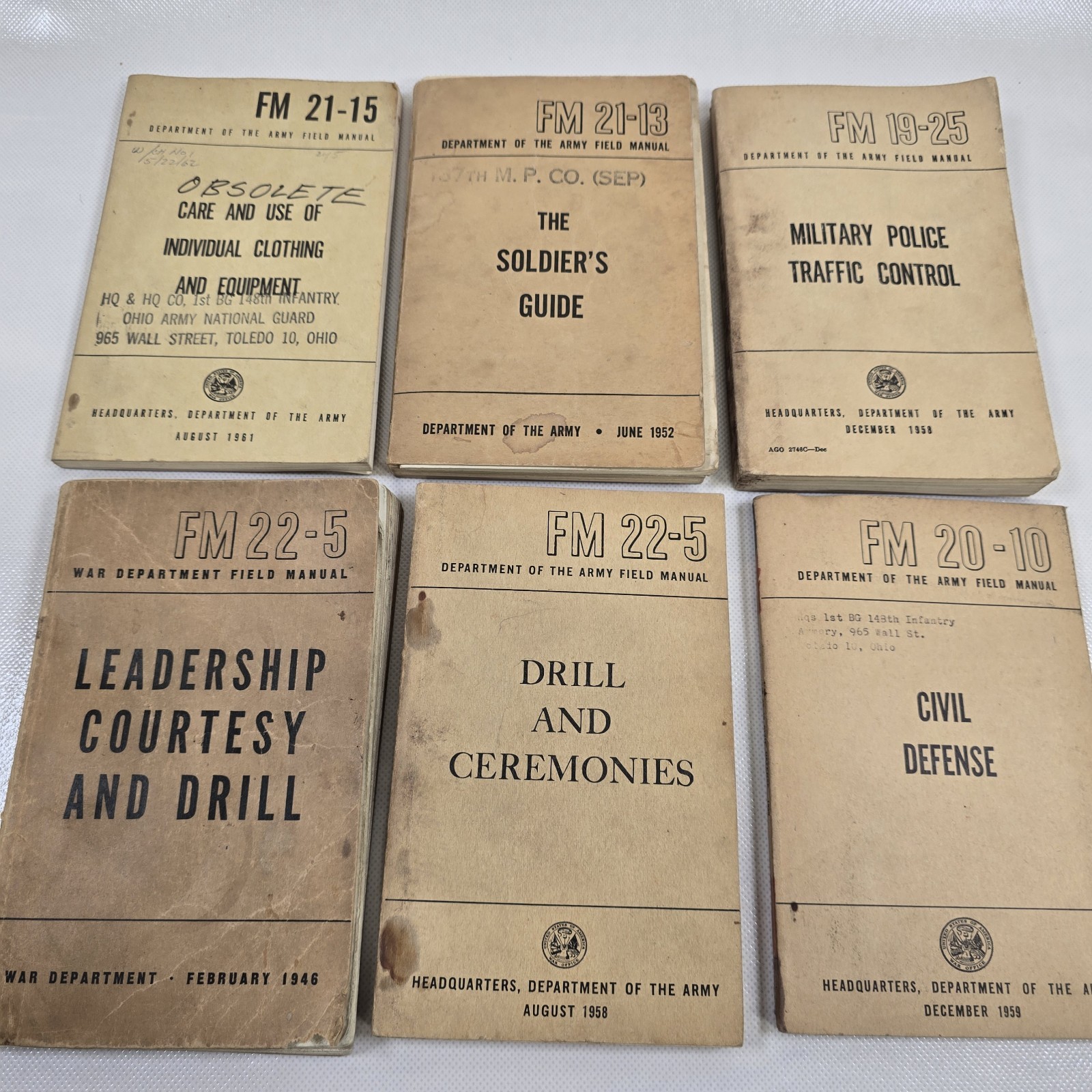Army Manuals ~6 Bks 1946-1961