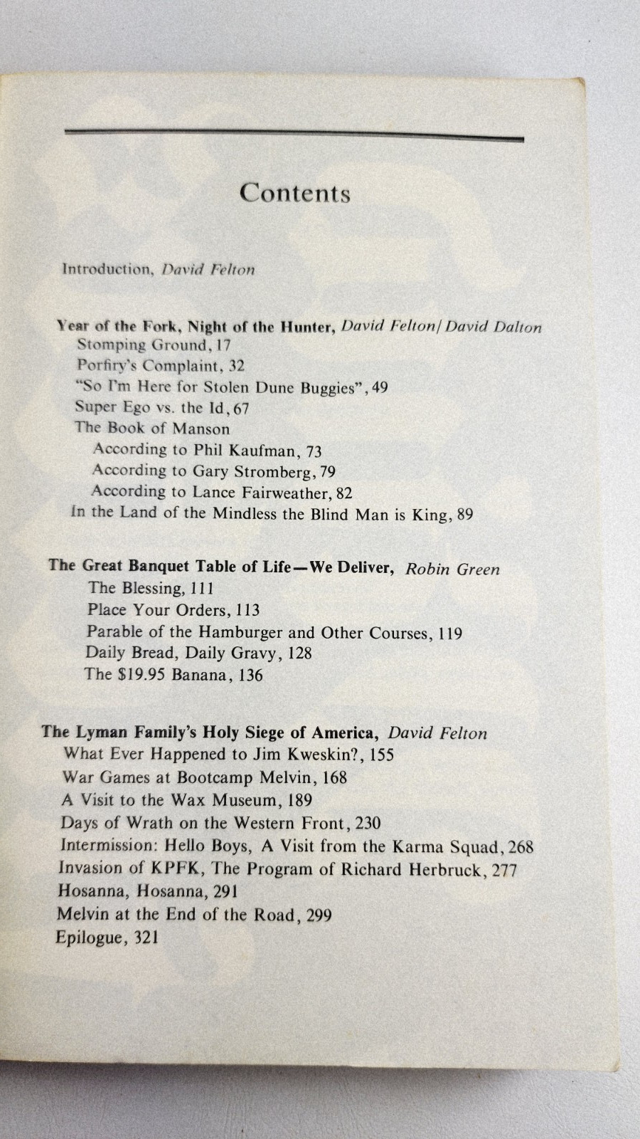 Mindfuckers / Robin Green /David Dalton / David Felton 1972 Acid Fascism Manson