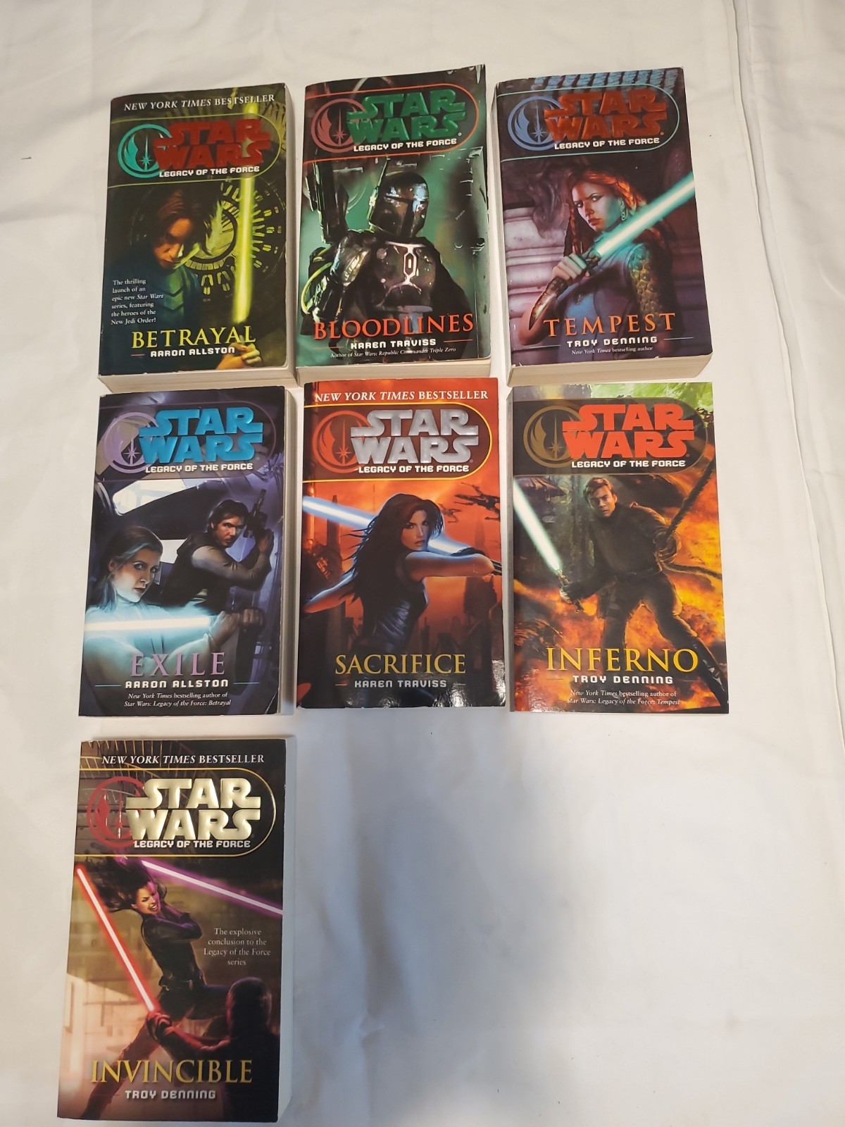 Star Wars: Legacy Of The Force Paperback Books LOT of 7 Del Rey