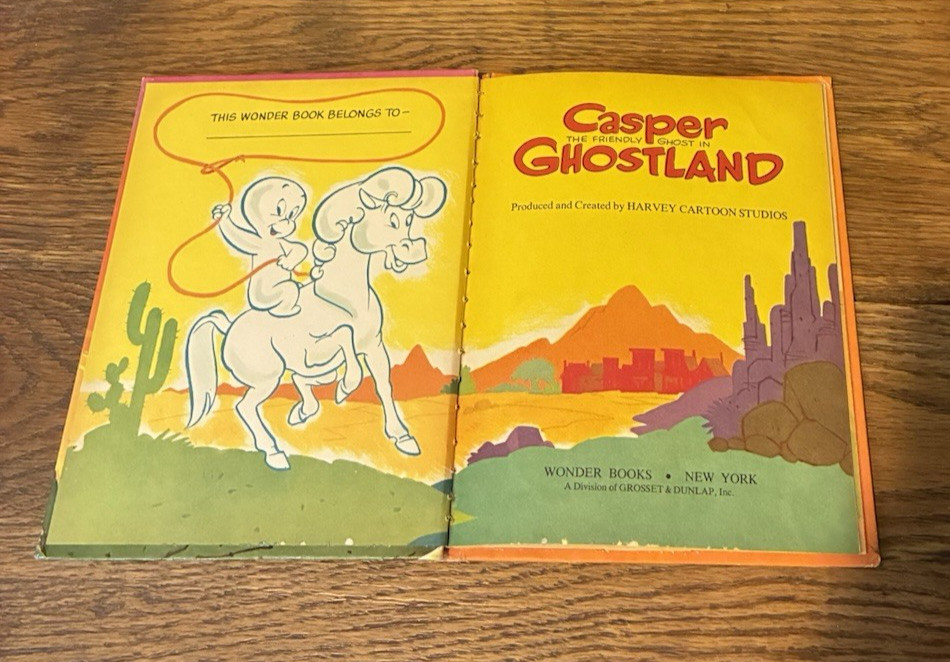 Casper the Friendly Ghost in Ghostland Wonder Books Vintage 1965 Washable Cover