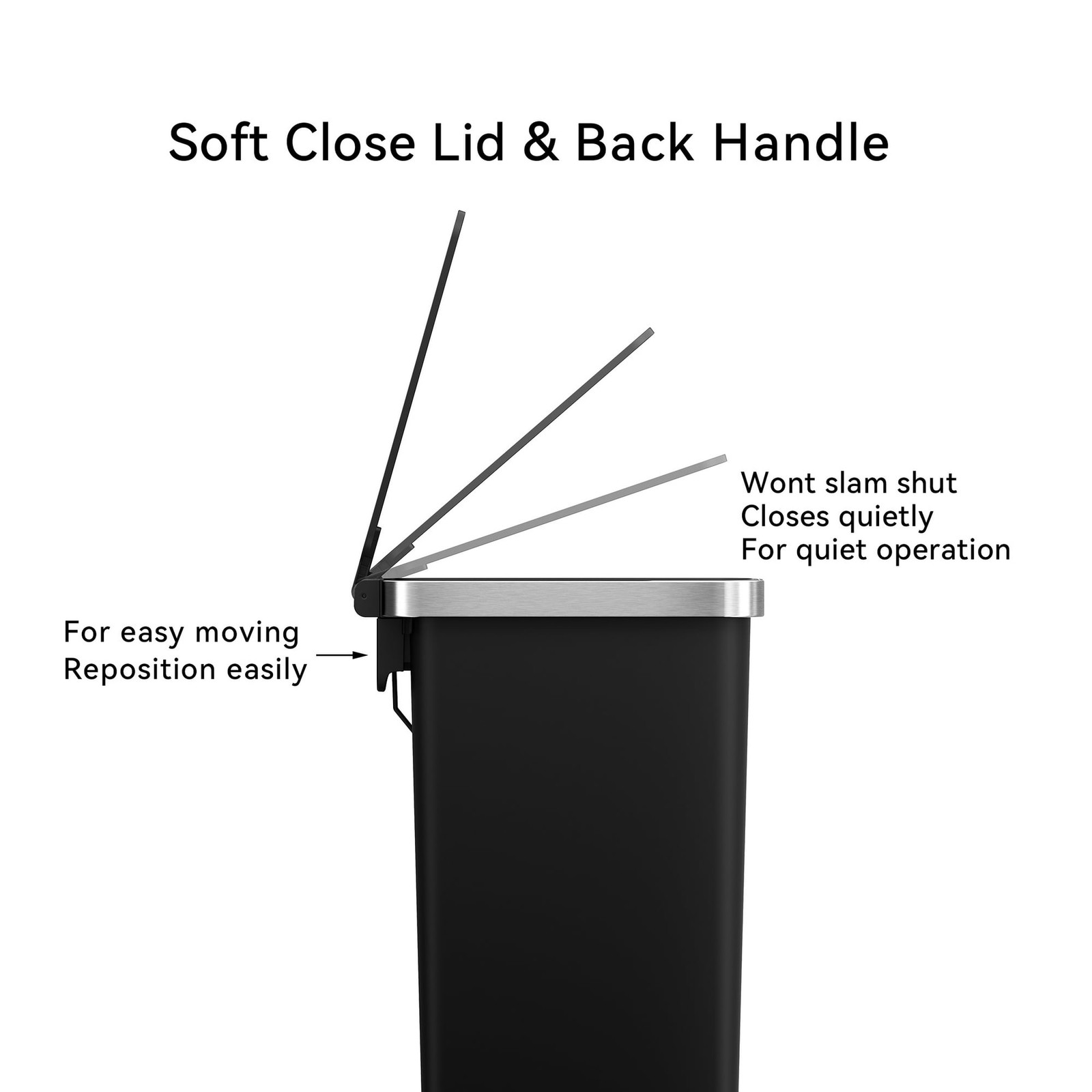 Slim Kitchen Trash Can,10.5Gallon Plastic Step Garbage Bin with Soft Close Lid
