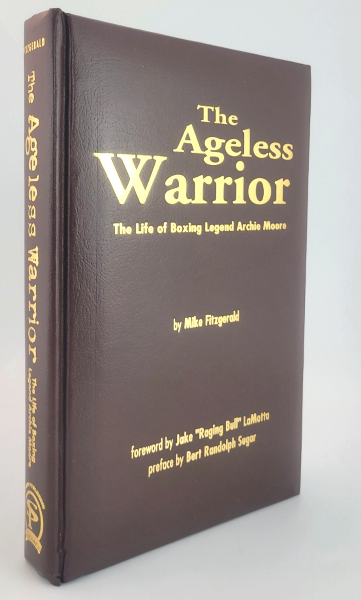 RARE: Ageless Warrior Archie Moore Biography Signed Jake LaMotta Leather #84