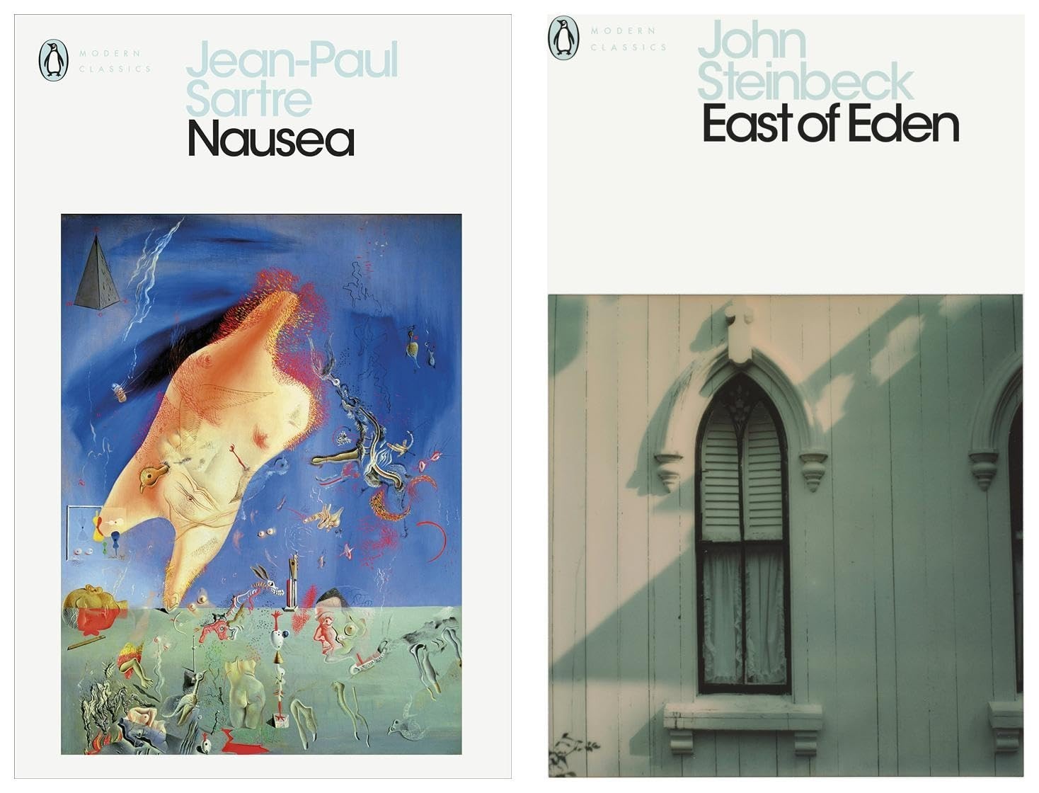 COMBO East of Eden & Nausea Paperback by John Steinbeck, Jean-Paul Sartre