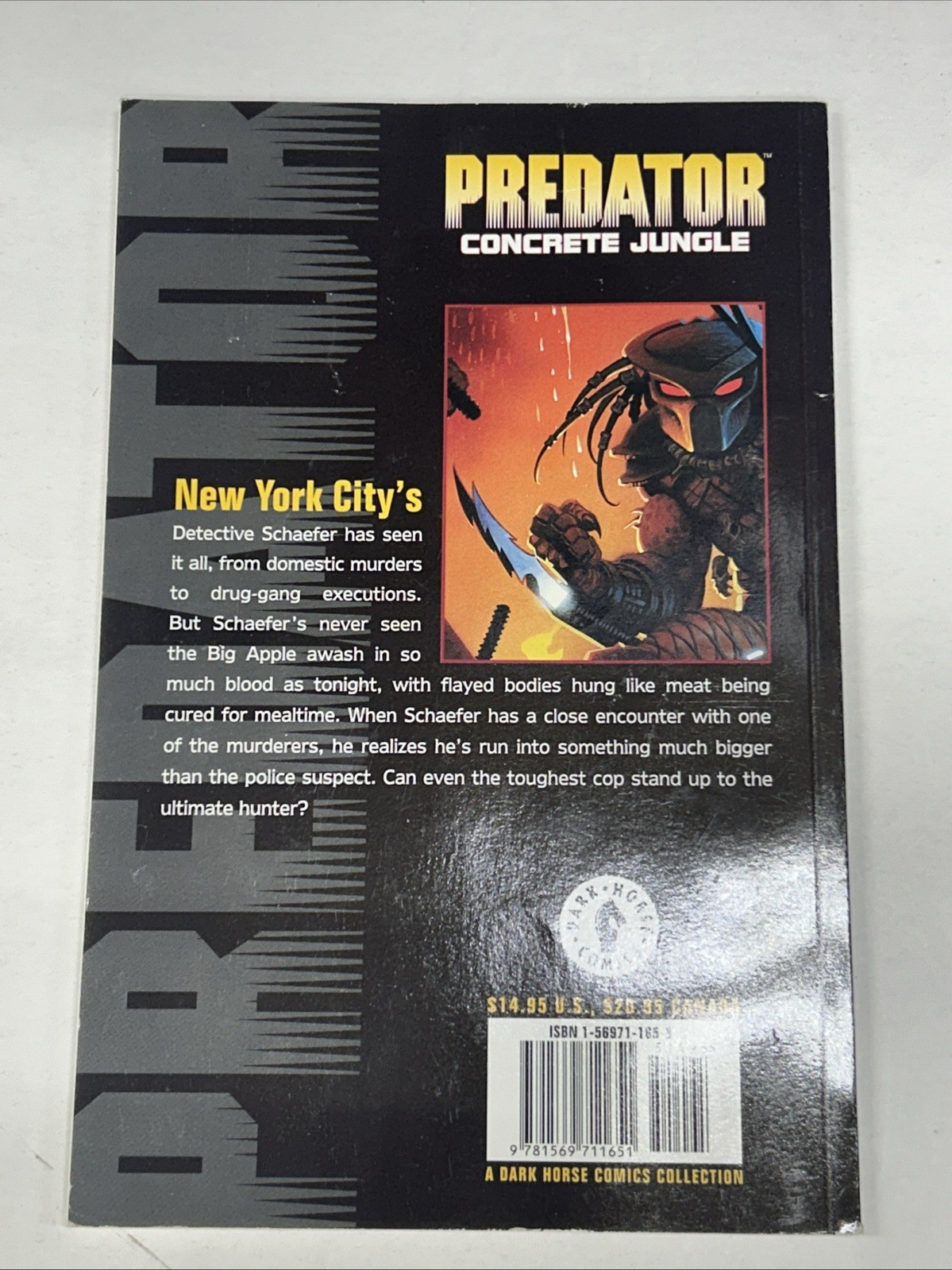 PREDATOR VOL 1: CONCRETE JUNGLE. Dark Horse Comics, Excellent Condition 1996 OOP