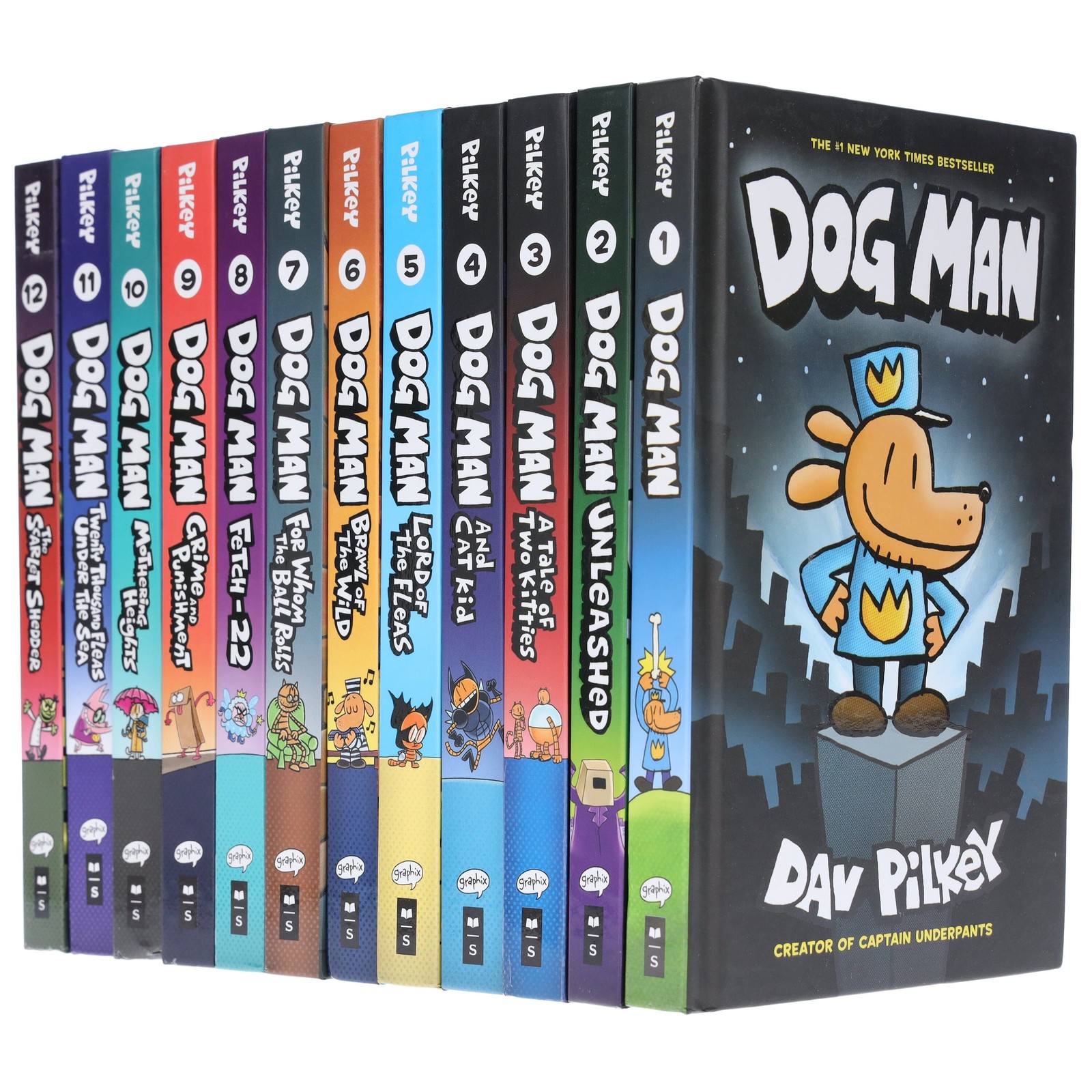 Dog Man by Dav Pilkey: Books 1-12 Collection Set – Ages 6-12 – Hardback