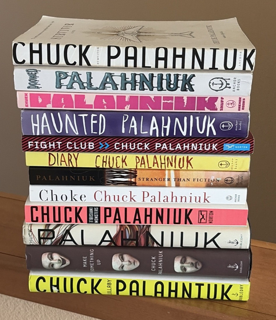Lot Of 12 Chuck Palahniuk Books 9 PB & 3 HC Choke Haunted Snuff Lullaby Diary VG