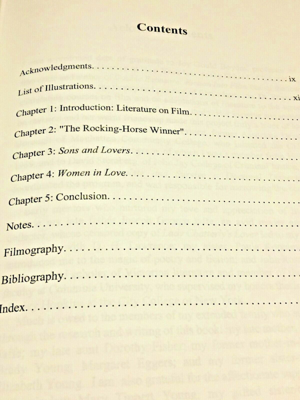 D. H. Lawrence On Screen: Re-Visioning Prose Style in Films Sons and Lovers RARE