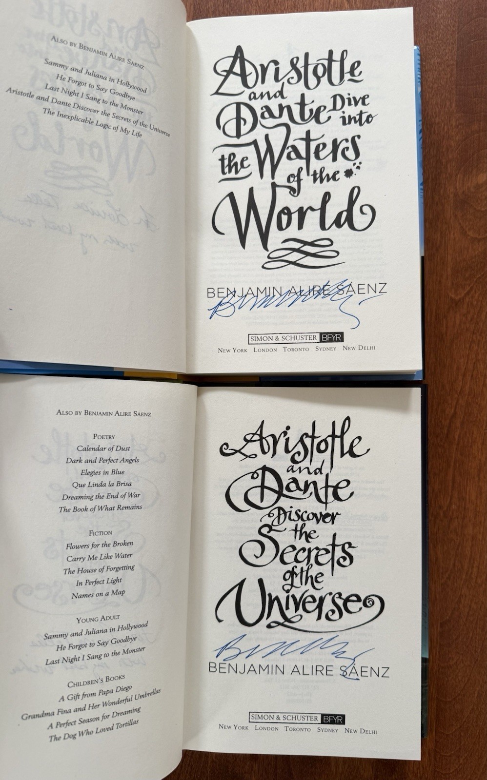 2X Signed & Inscribed: Aristotle & Dante Book Set: Benjamin Saenz, 1st/1st HCDJ
