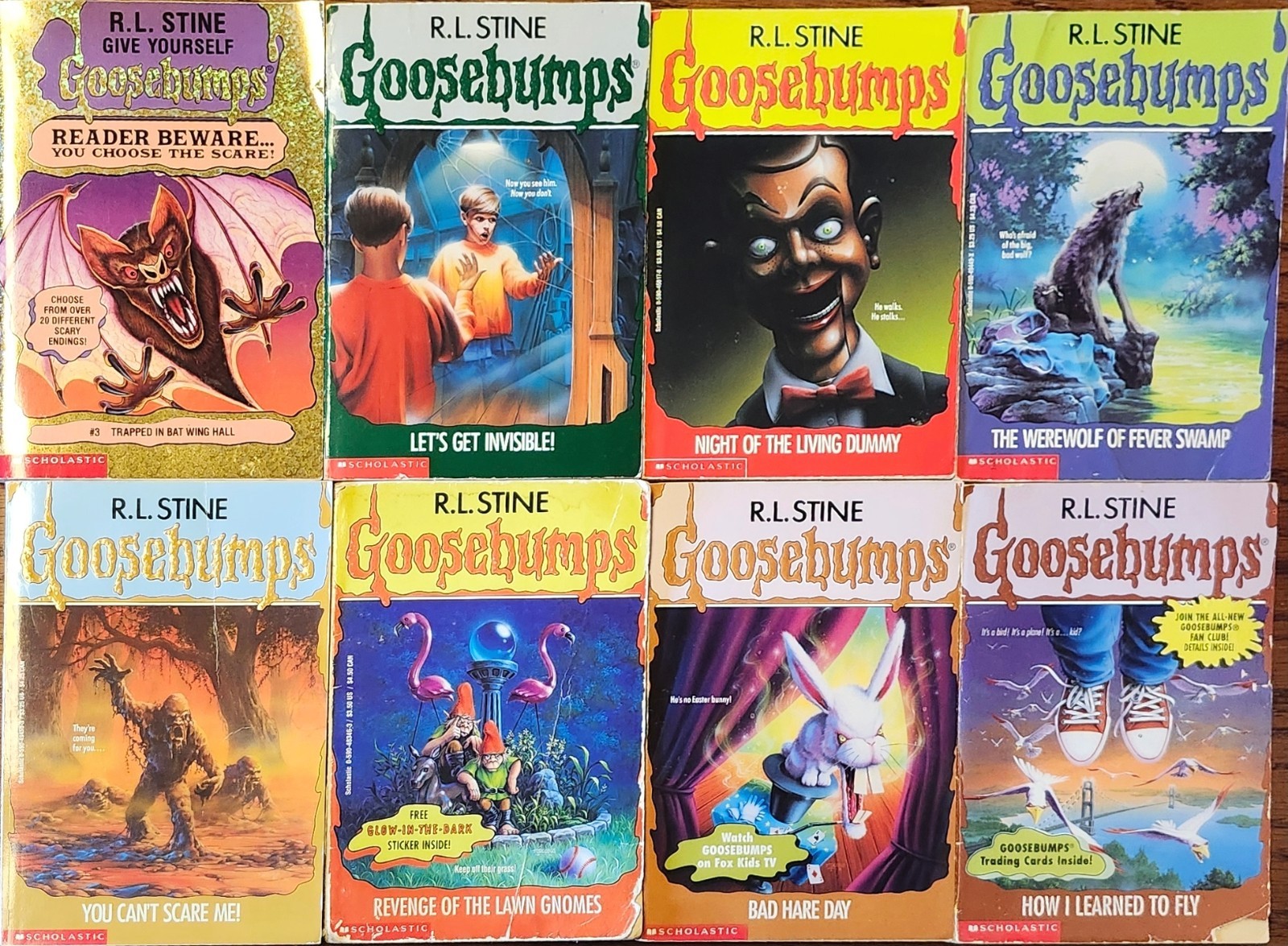 Lot of 8 Vintage Goosebumps Books R.L. Stine 90s Scholastic Paperbacks Retro Lot