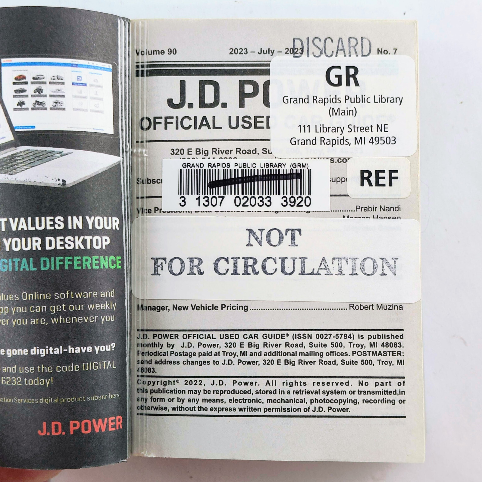 JD Power Official Used Car Guide Central Edition 2016-2023 July 2023 Book