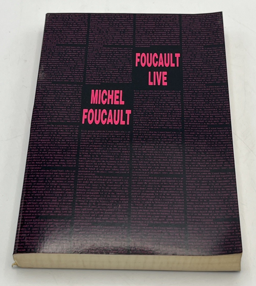 Foucault Live Interviews 1966-84 By Michel Foucault & Sylvere Lotringer