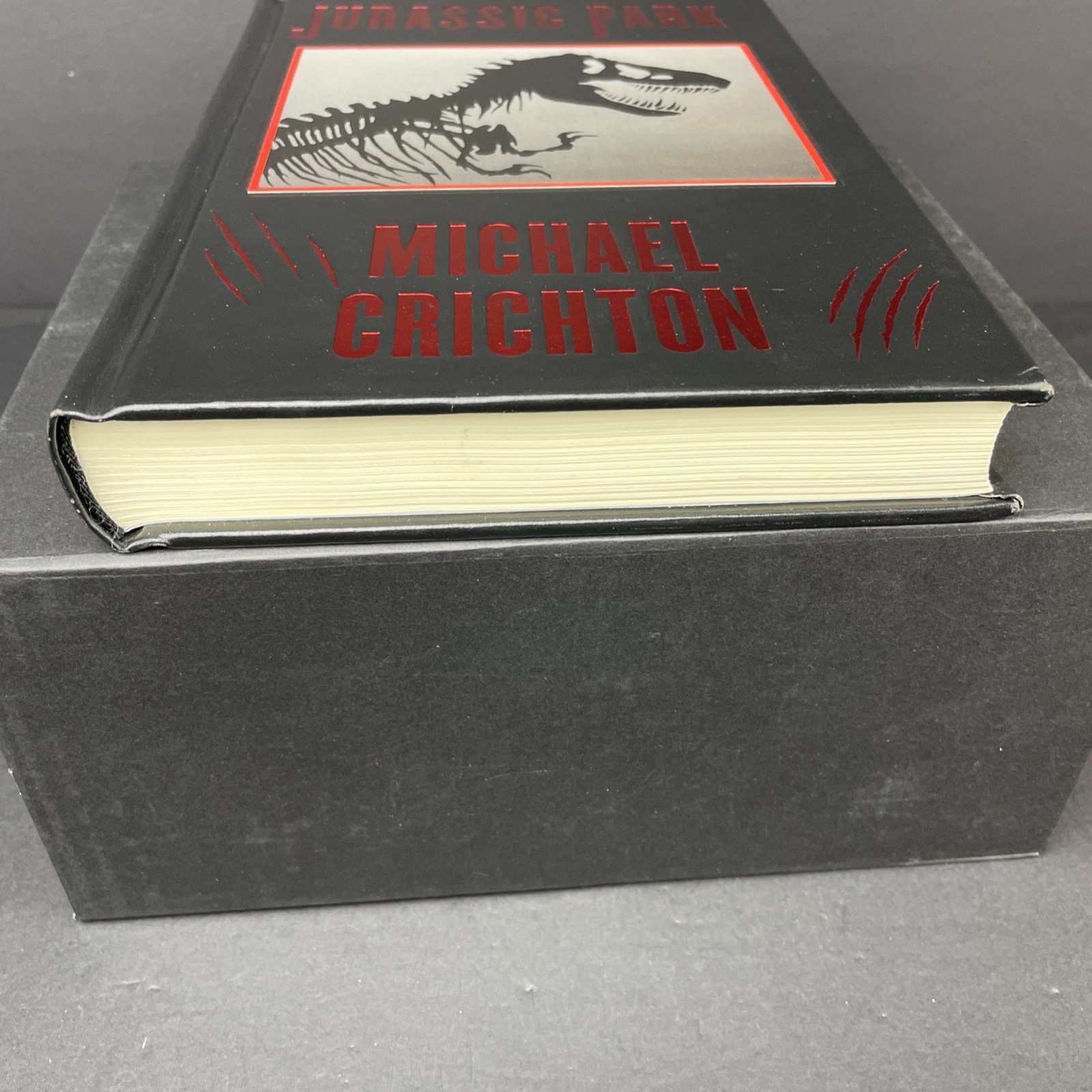 Jurassic Park Michael Crichton Hardcover Proprietary Edition Black Red TRex 2017