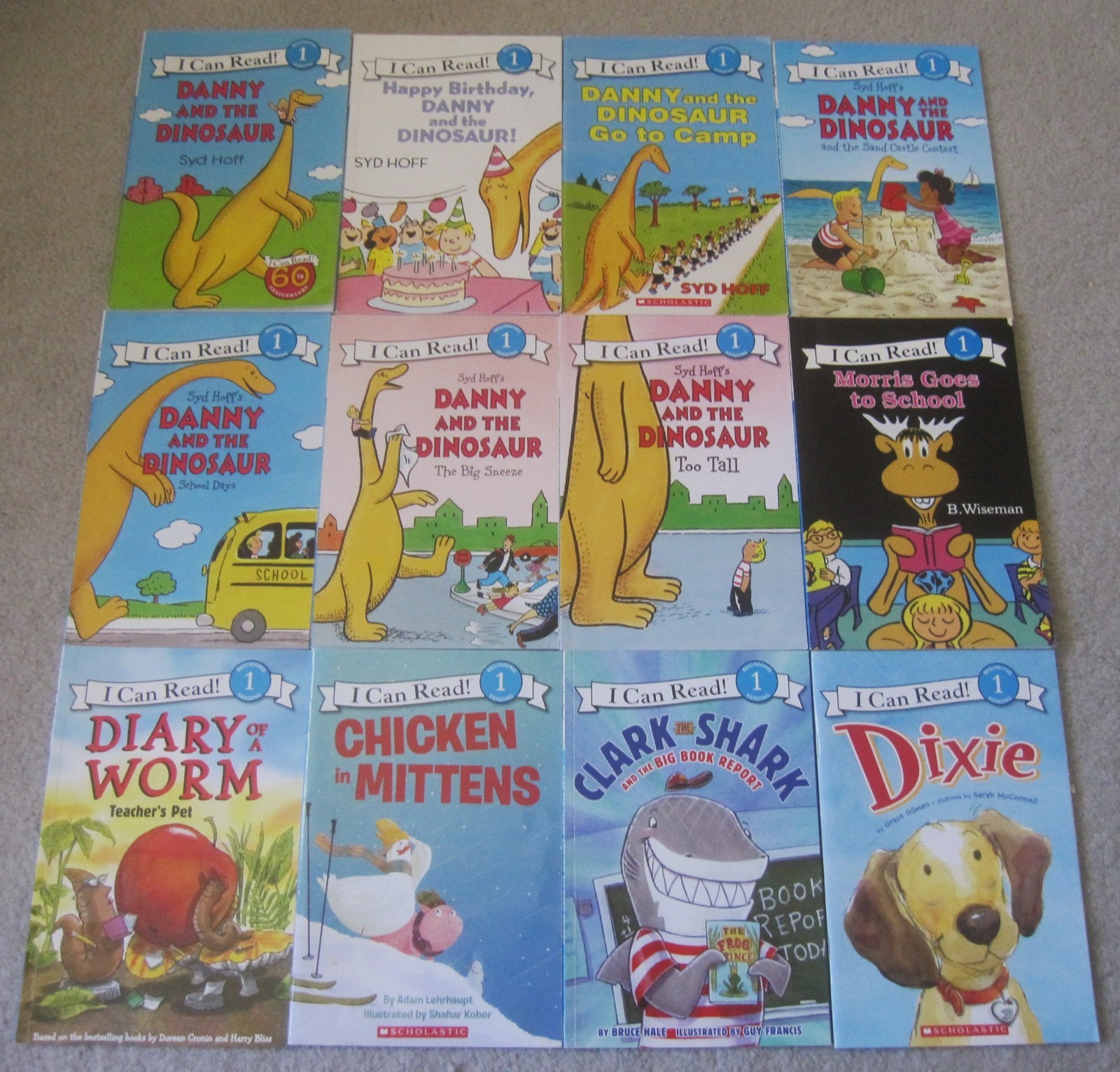 LOT OF 12 I CAN READ BOOKS DANNY DINOSAUR, DUCKS IN A ROW, MORRIS, DIXIE LEVEL 1