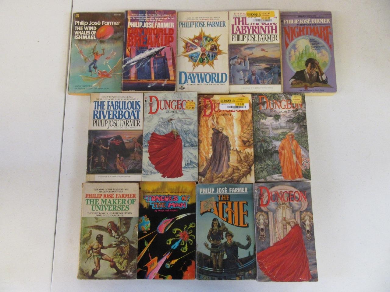 BIG Lot (13) PHILIP JOSE FARMER Vintage Science Fiction Fantasy Book THE DUNGEON