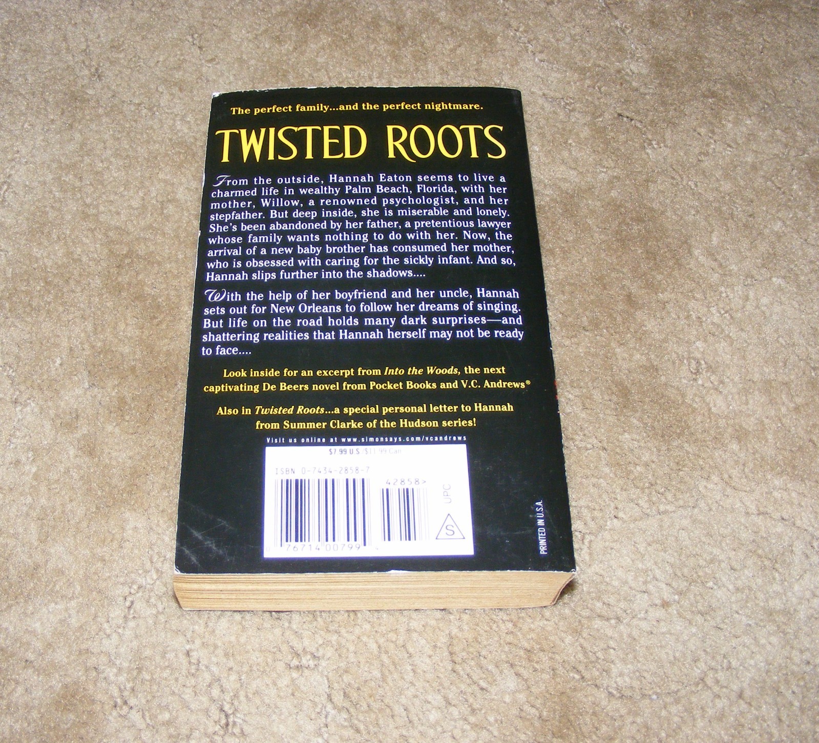 Twisted Roots by V. C. Andrews (2002 Paperback) De Beers Series
