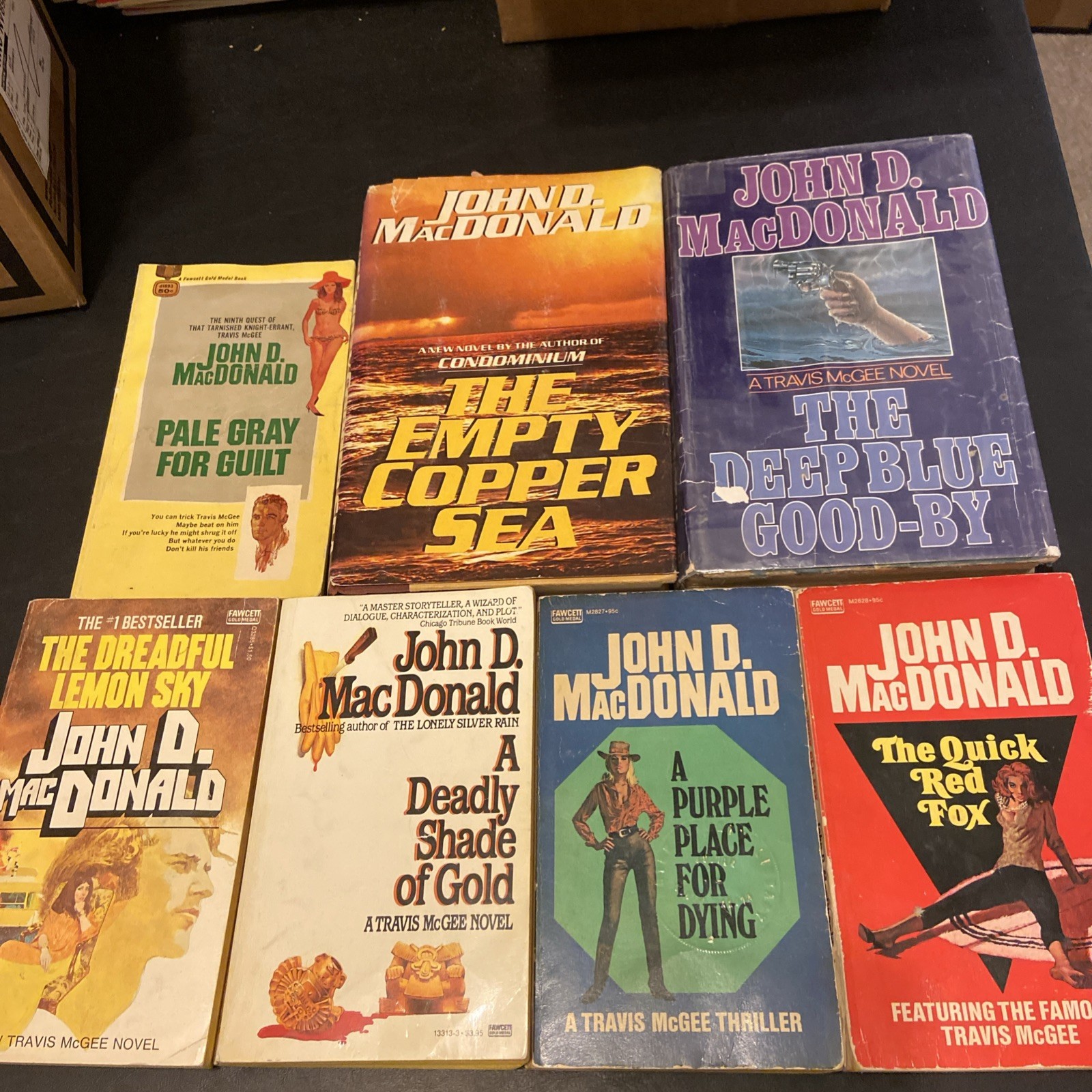 Vintage John D. MacDonald Travis McGee Lot Of 7 HCs& PBs Acceptable- G Condition