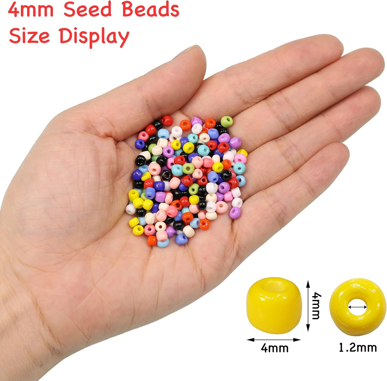 Opaque Yellow Color 4mm Seed Beads About 1200pcs/100Grams in Bag, 6/0 Glass Craf