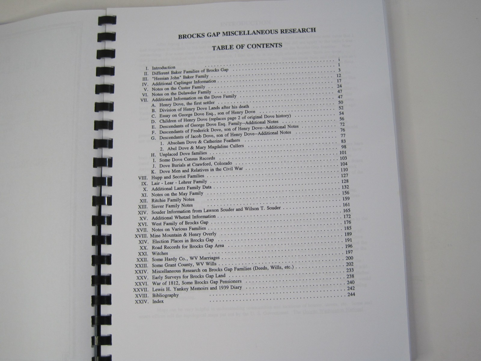 Brocks Gap Miscellaneous Research by Lewis Yankey, Lonzo Dove, Patricia Ritchie