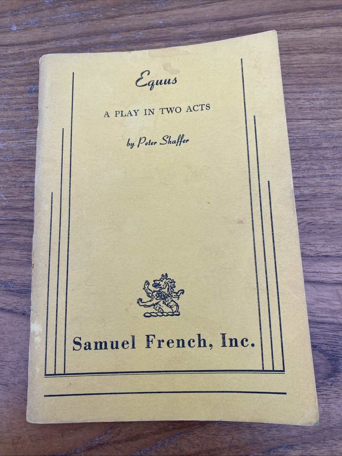 Equus : A Play in Two Acts by Peter Shaffer (Samuel French Trade Paperback) 1973
