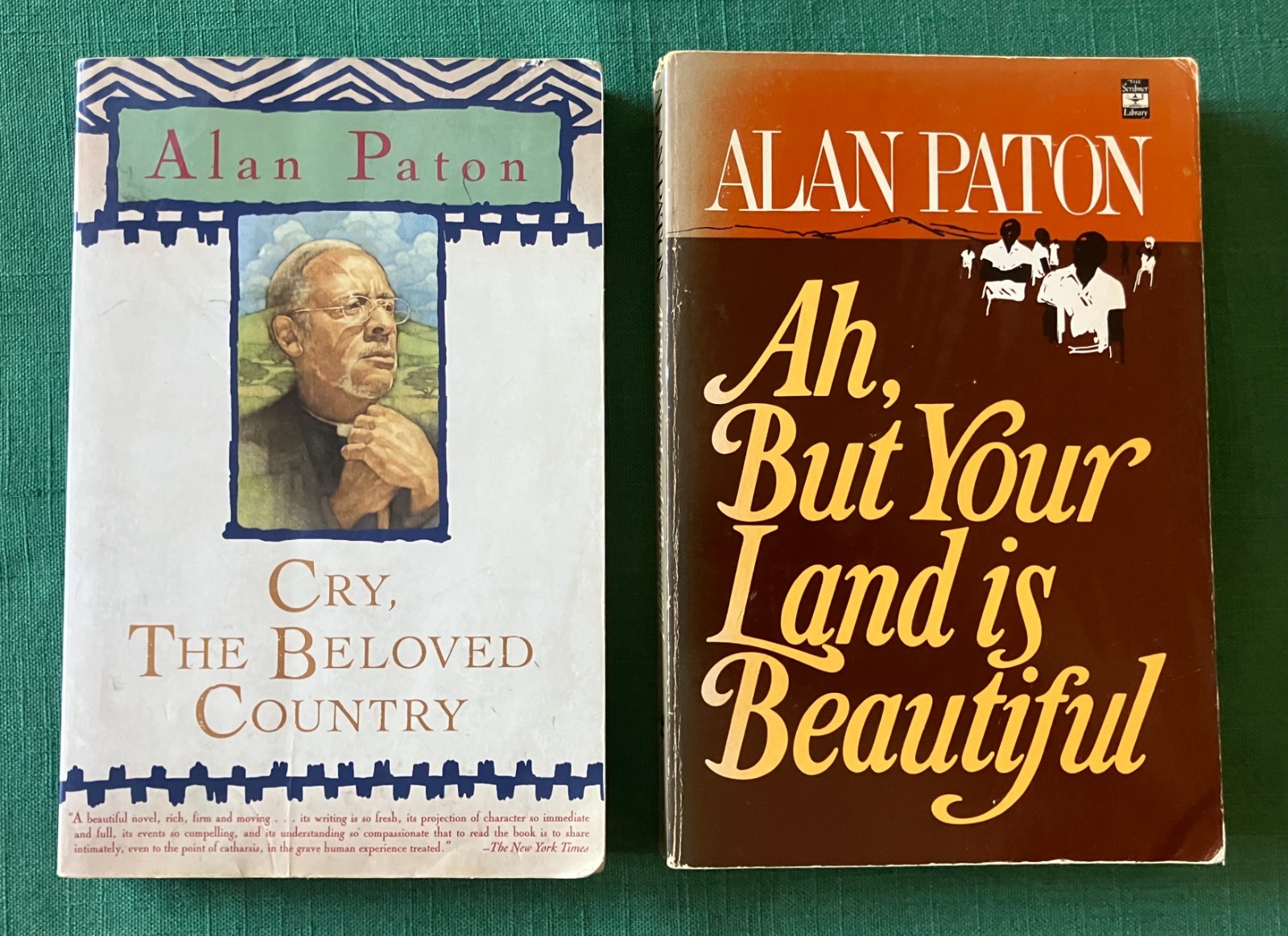 2 Alan Paton books: Cry the Beloved Country + Ah, But Your Land is Beautiful PB