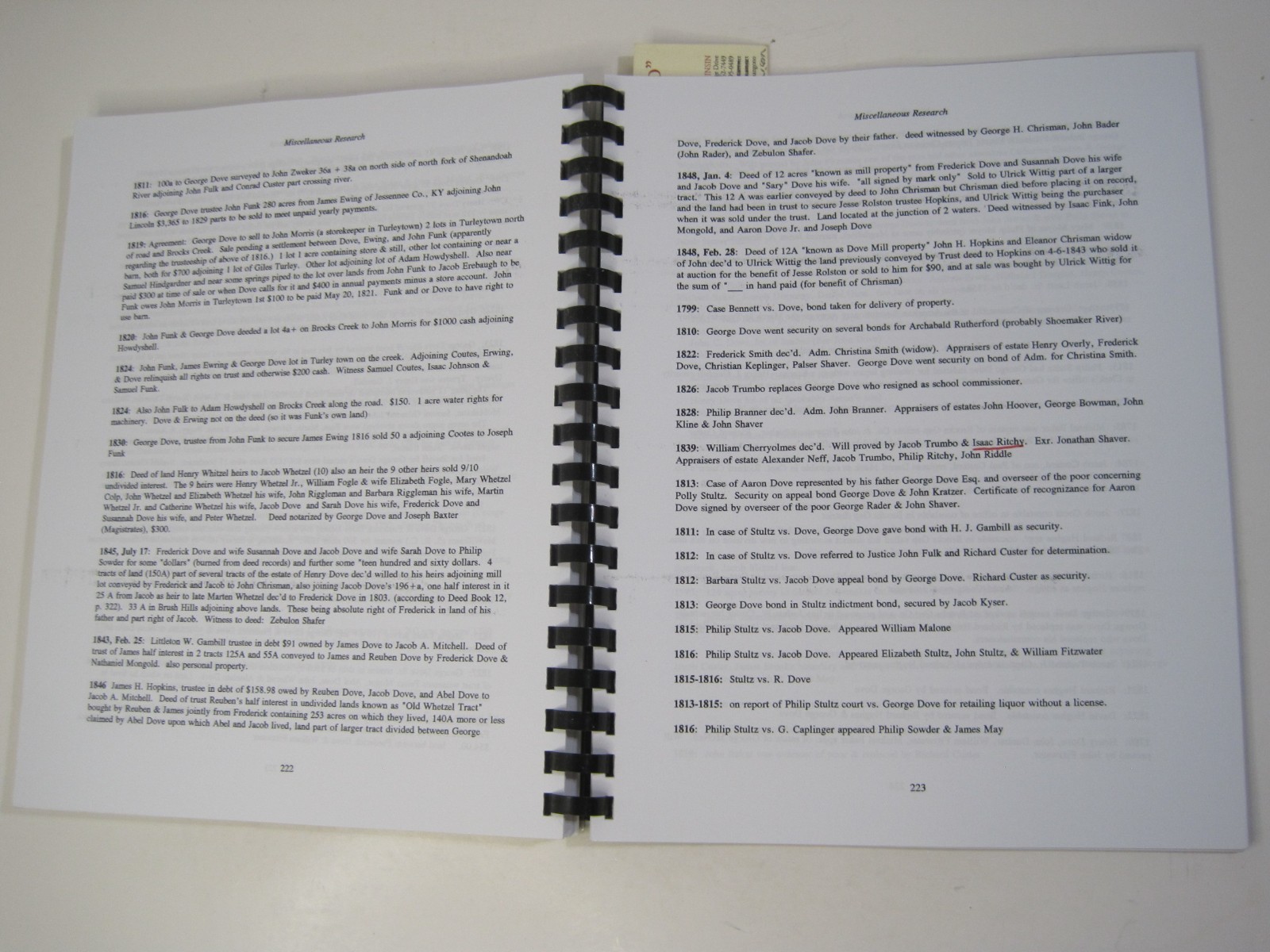Brocks Gap Miscellaneous Research by Lewis Yankey, Lonzo Dove, Patricia Ritchie