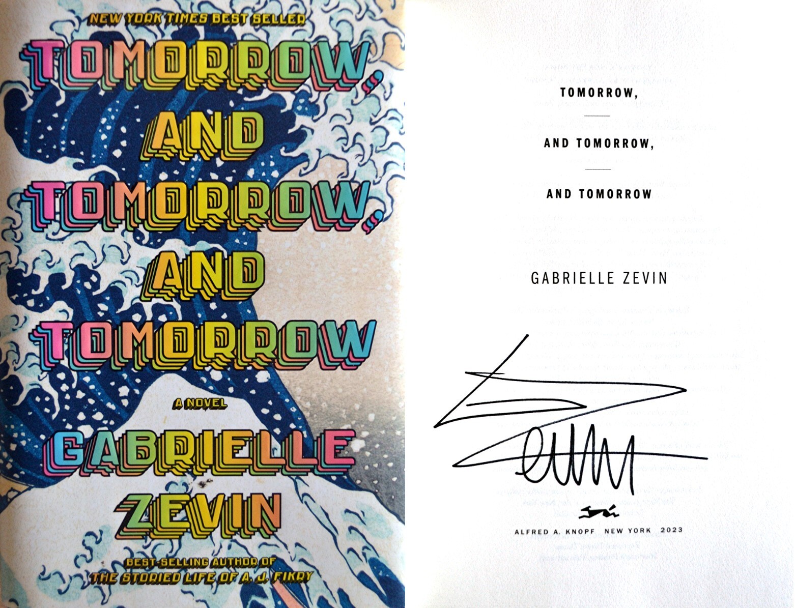 Gabrielle Zevin~PERSONALLY SIGNED~Tomorrow and Tomorrow and Tomorrow-1st Ed HC!