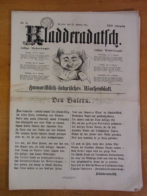 Kladderadatsch. Humoristisch-satyrisches Wochenblatt. Nr. 5, 20. Januar 1871, XX