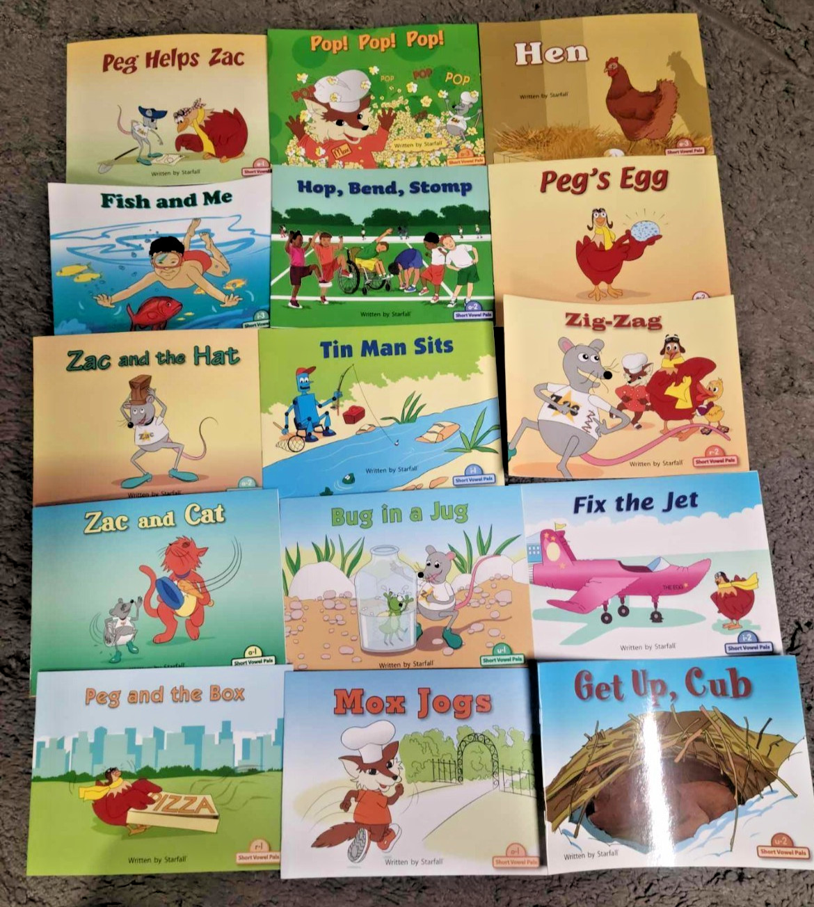 * Lot of 16 Starfall Learn to Read Phonics Books Zac the Rat and Other Tales++