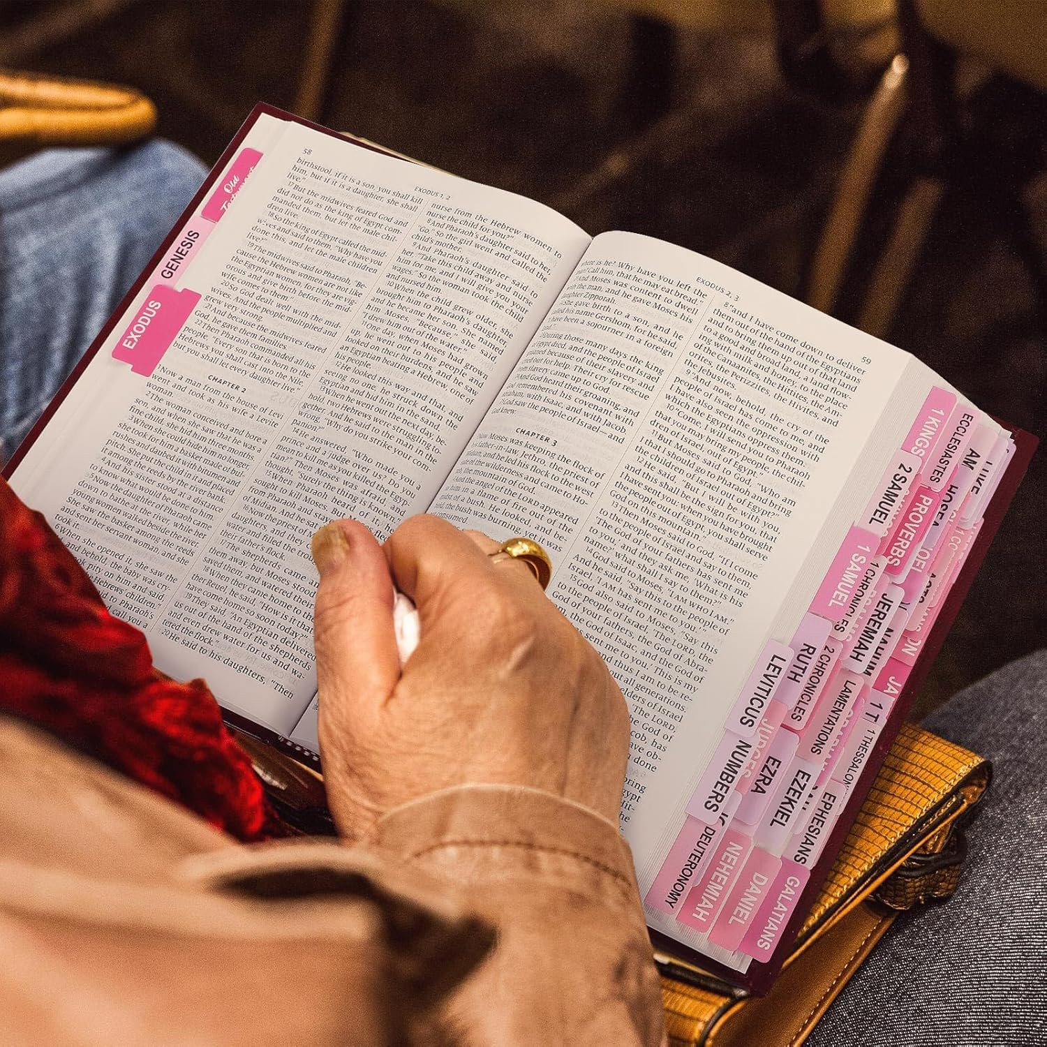 Bible Tabs – 100 Laminated Tabs for Women and Men, Study Index, Book Labels (Bla
