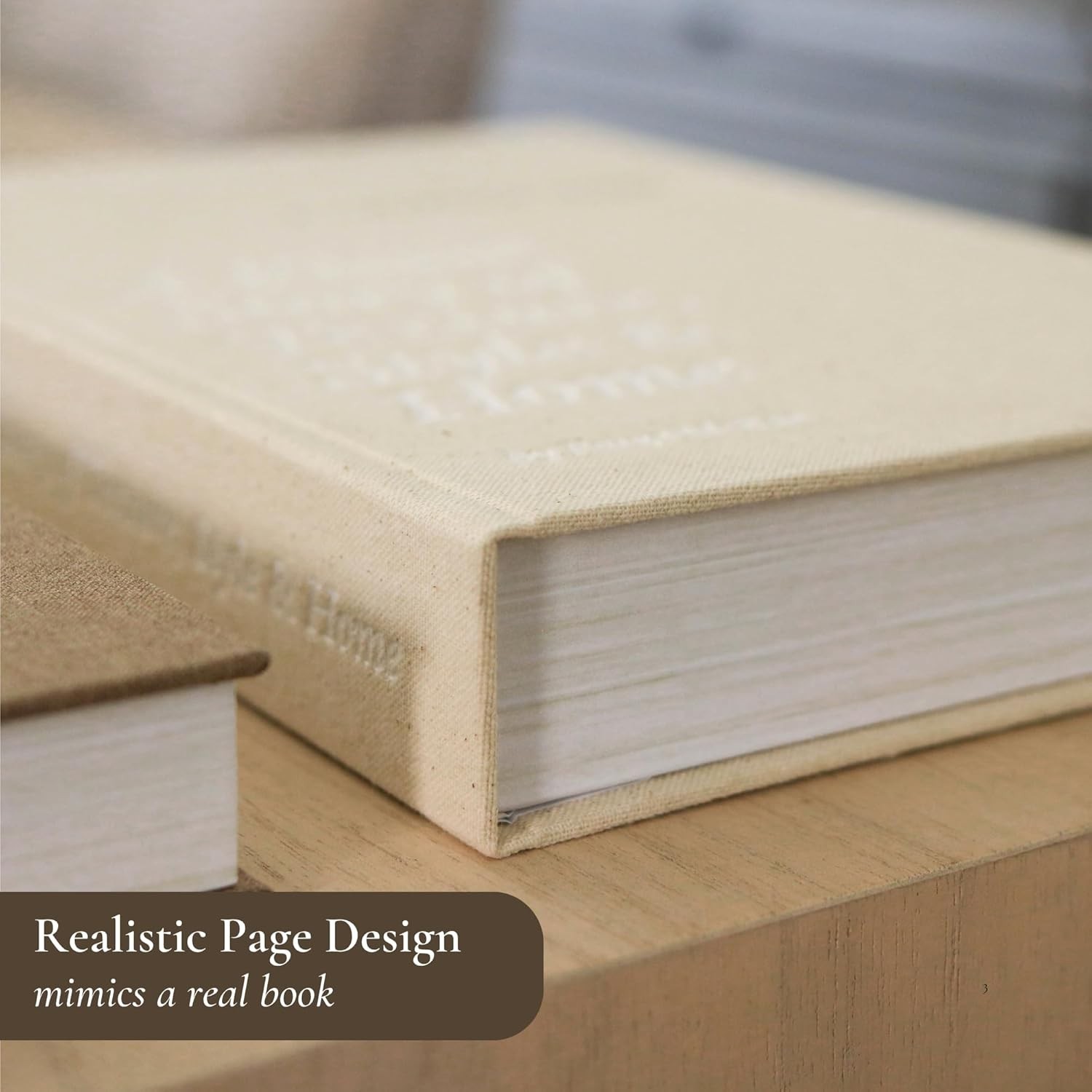 Chic Decorative Book Set with Storage – 2 Linen Covers for Home Styling