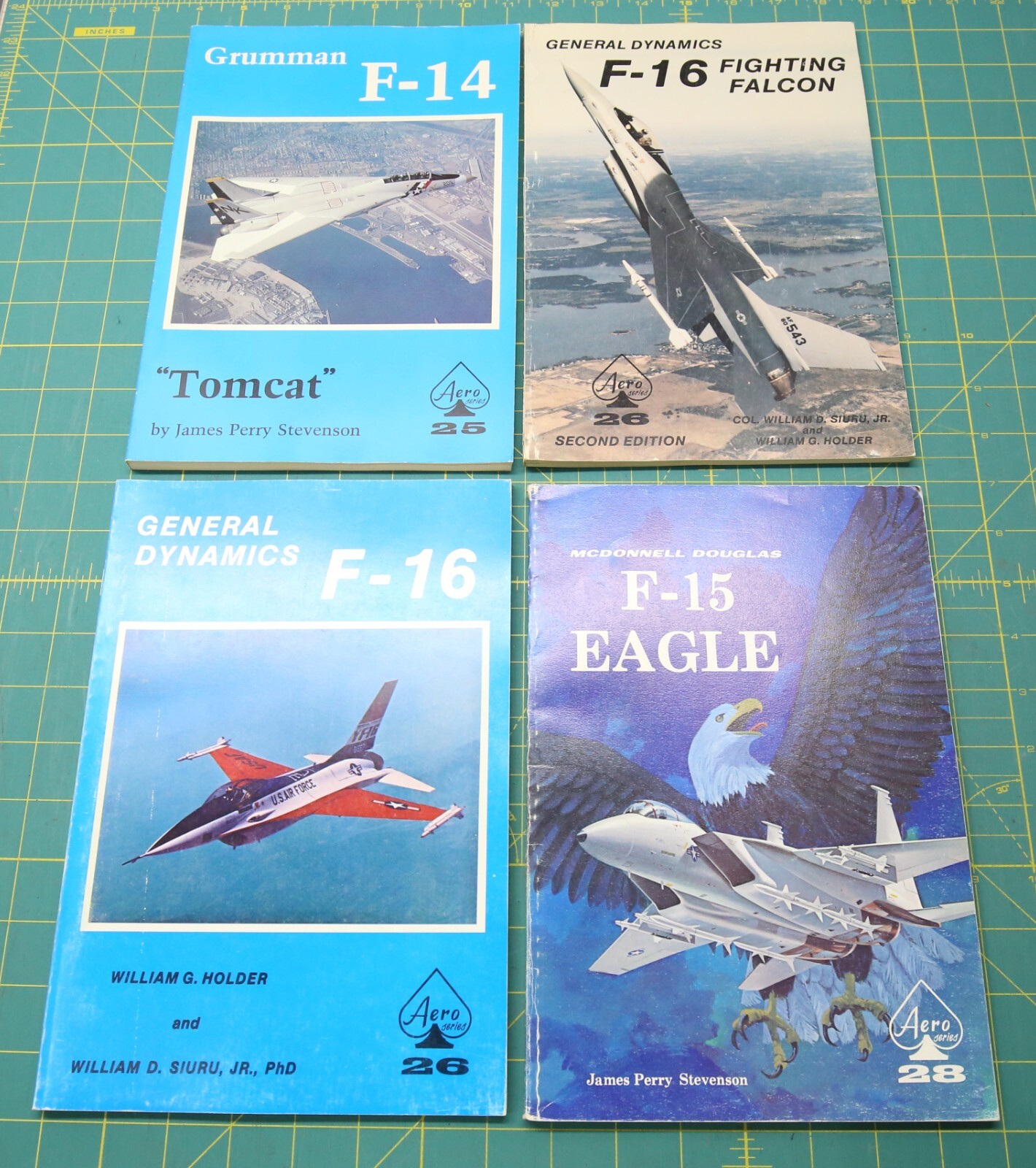 Lot of 4 Aero Series Books F-14, F-15, F-16 Original and Revised 25, 26, 26, 28