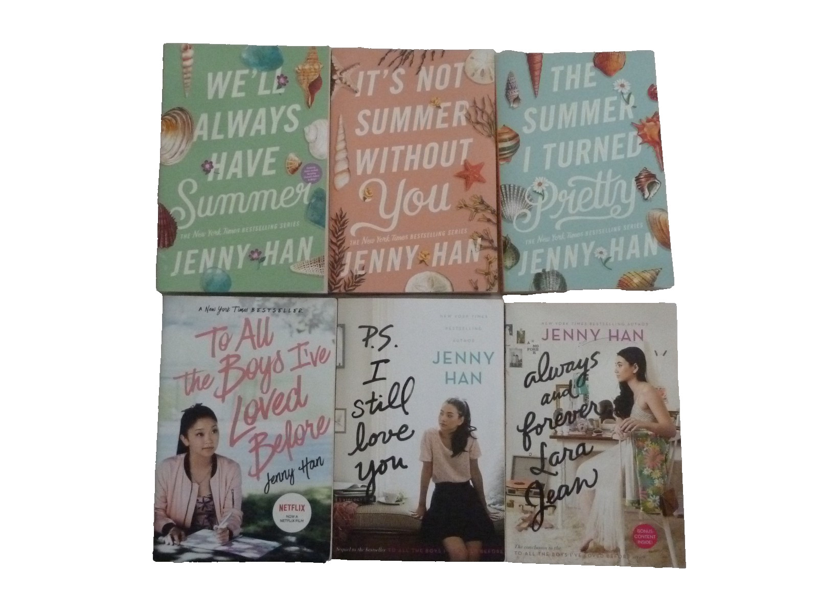 SIX (6) JENNY HAN paperbacks: P.S. I Still Love You, To All the Boys I’ve Loved