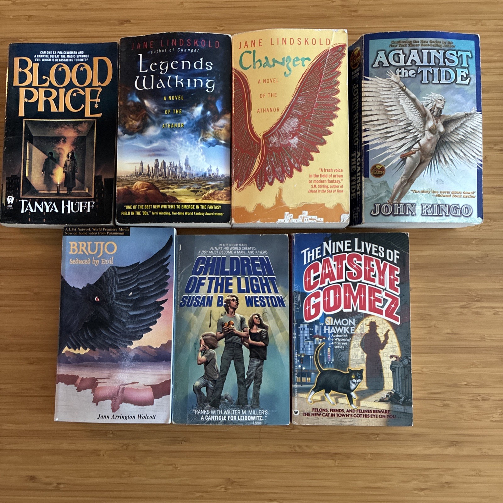 Lot of 7 Assorted Sci-Fi Fantasy PB from the 1990s in GOOD condition GG